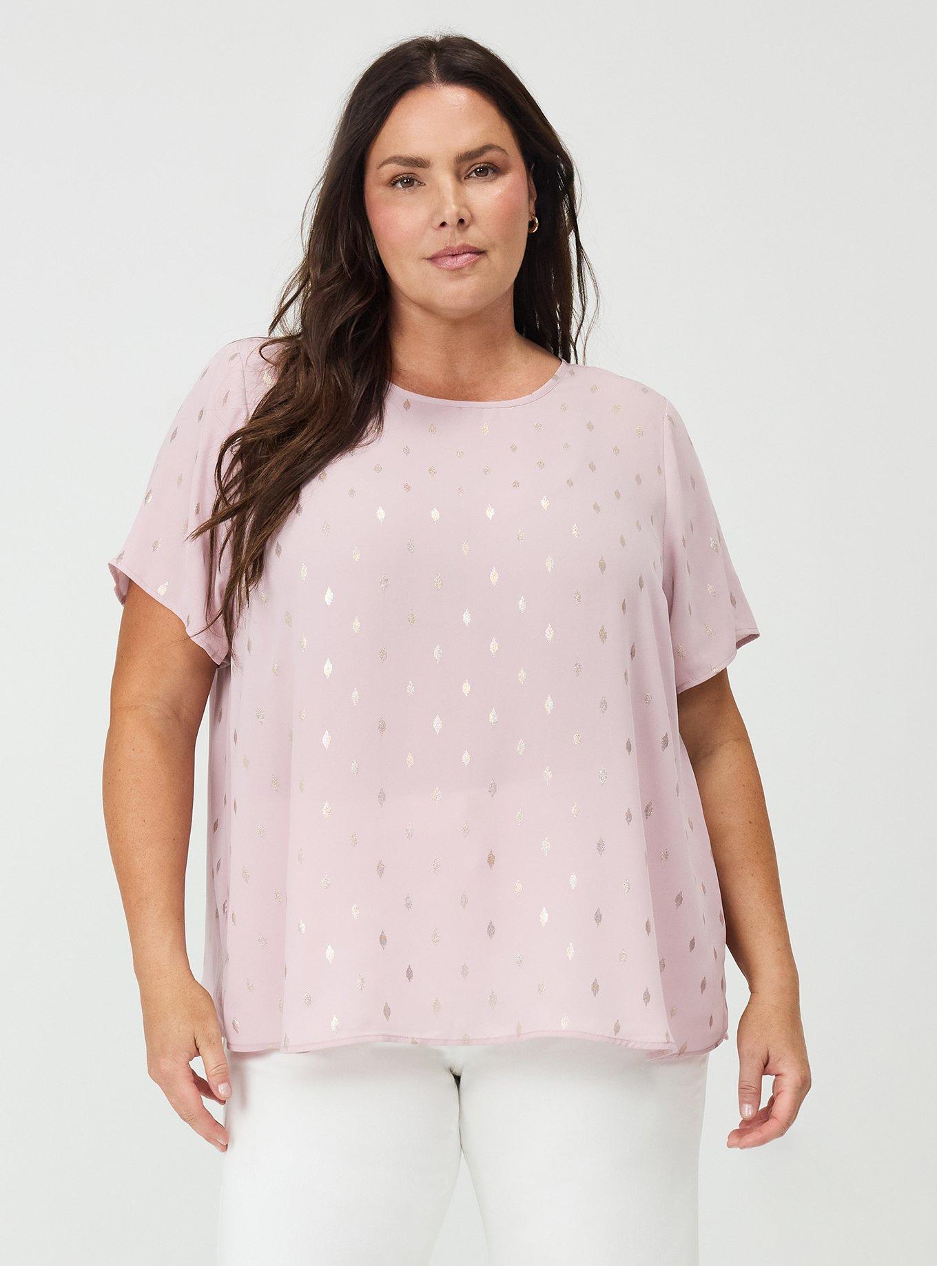 Abbey Georgette Top, ALLIE METALLIC GEO PINK, hi-res