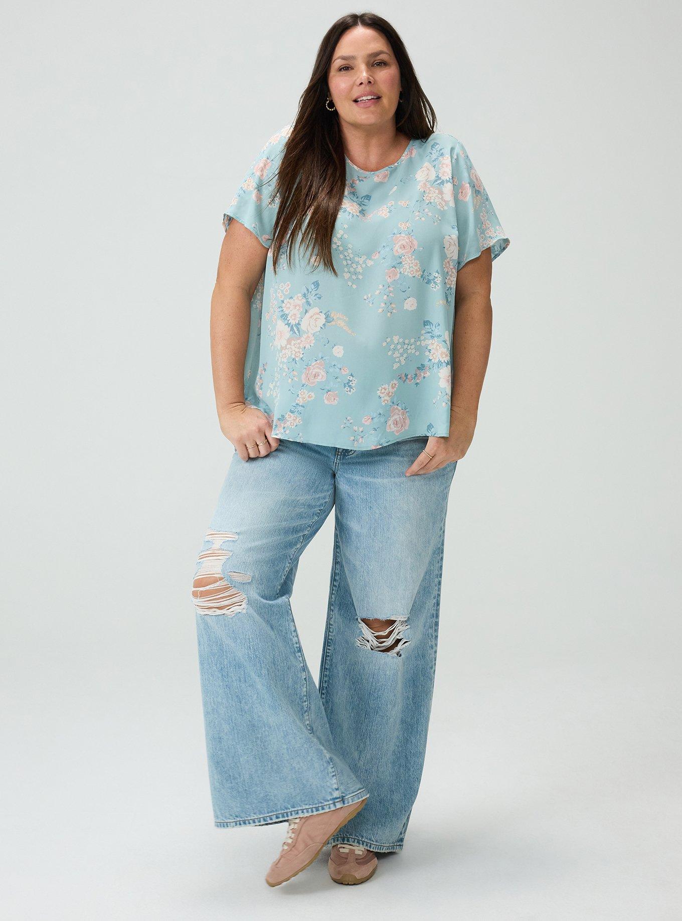 Abbey Georgette Top, WILD BOUQUET BLUE, alternate