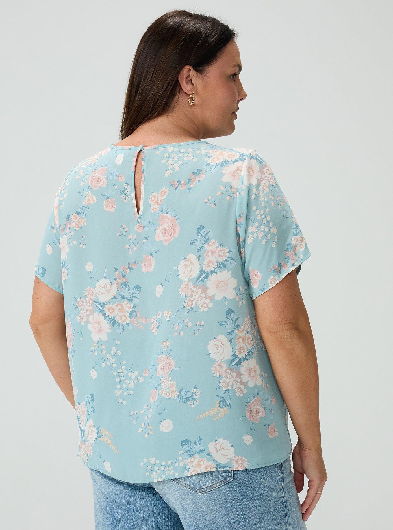 Abbey Georgette Top, WILD BOUQUET BLUE, alternate