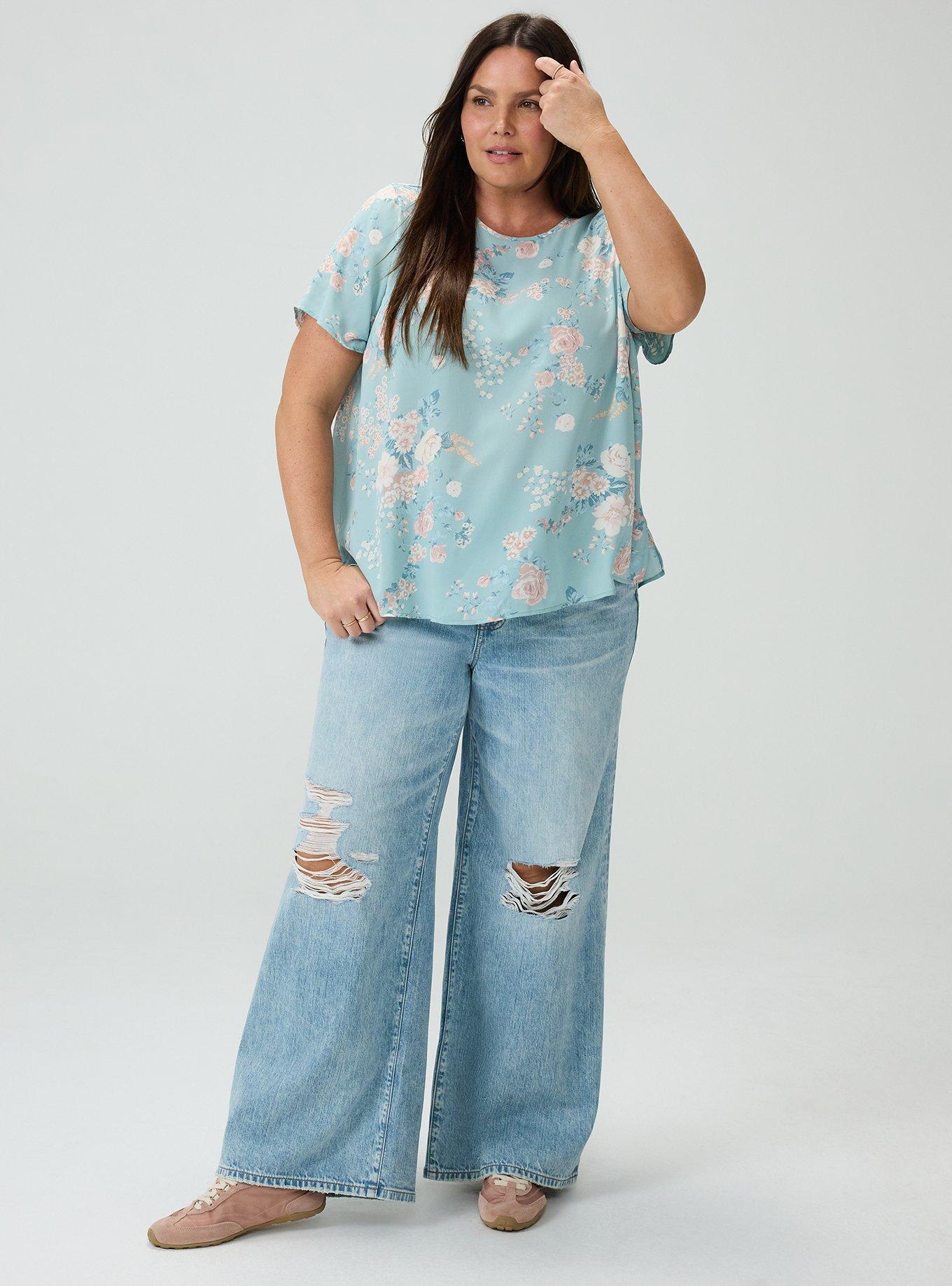Abbey Georgette Top, WILD BOUQUET BLUE, alternate