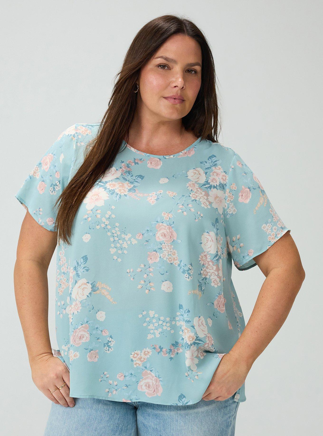 Abbey Georgette Top, WILD BOUQUET BLUE, hi-res