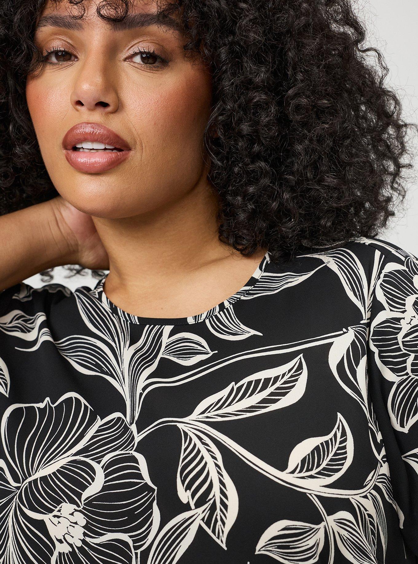 Abbey Georgette Top, NOVA FLORAL BLACK, alternate