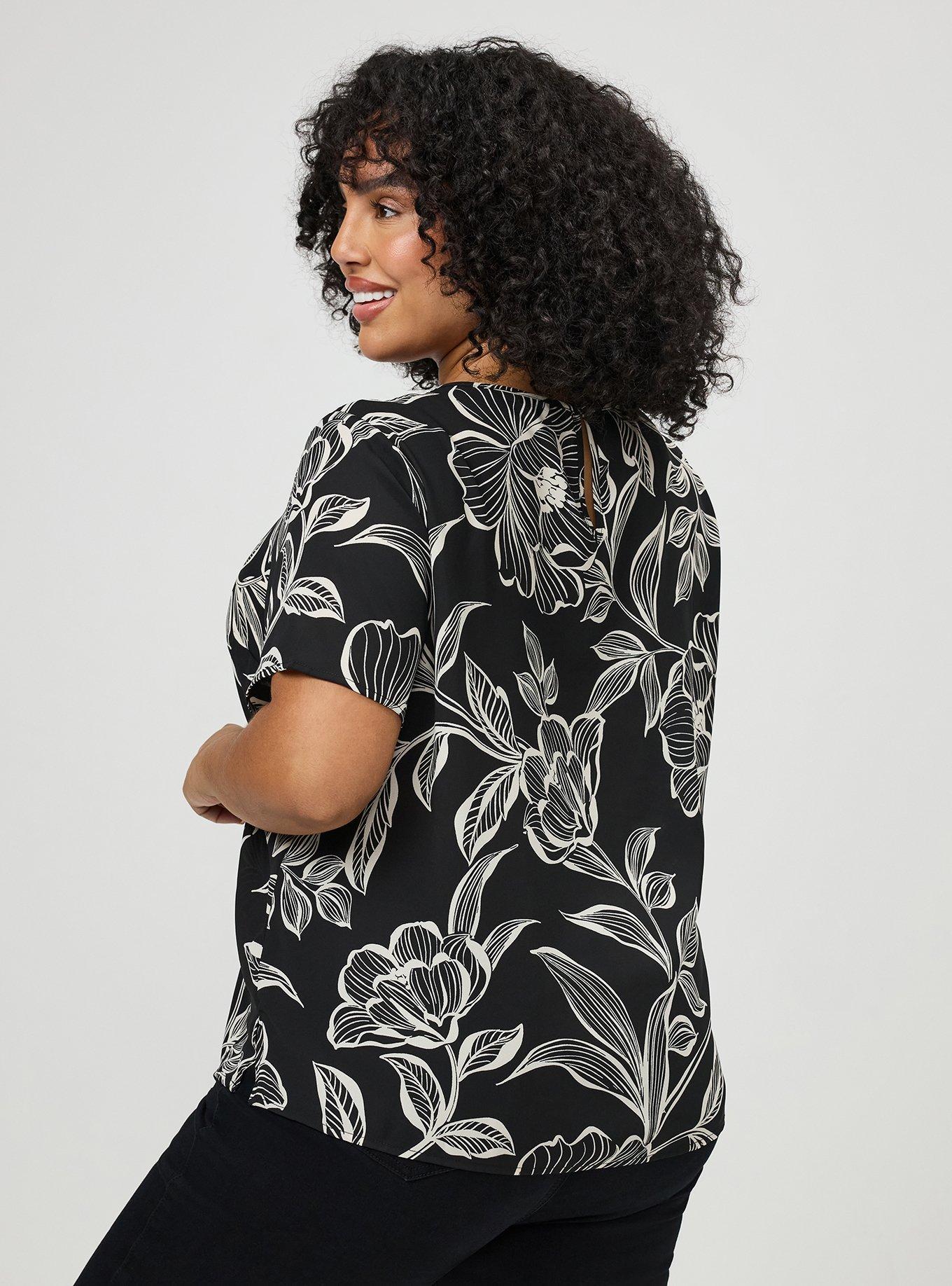 Abbey Georgette Top, NOVA FLORAL BLACK, alternate