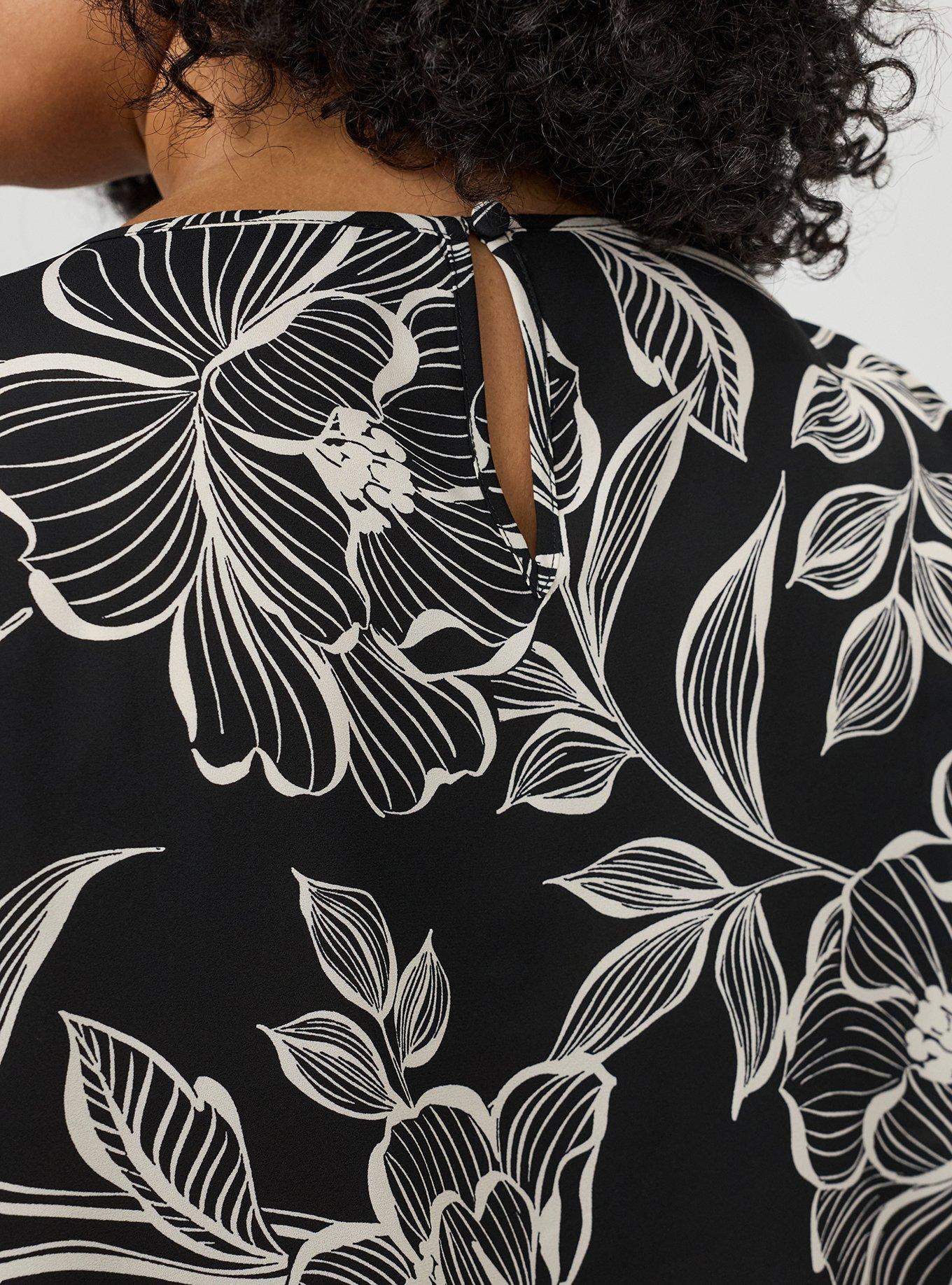 Abbey Georgette Top, NOVA FLORAL BLACK, alternate