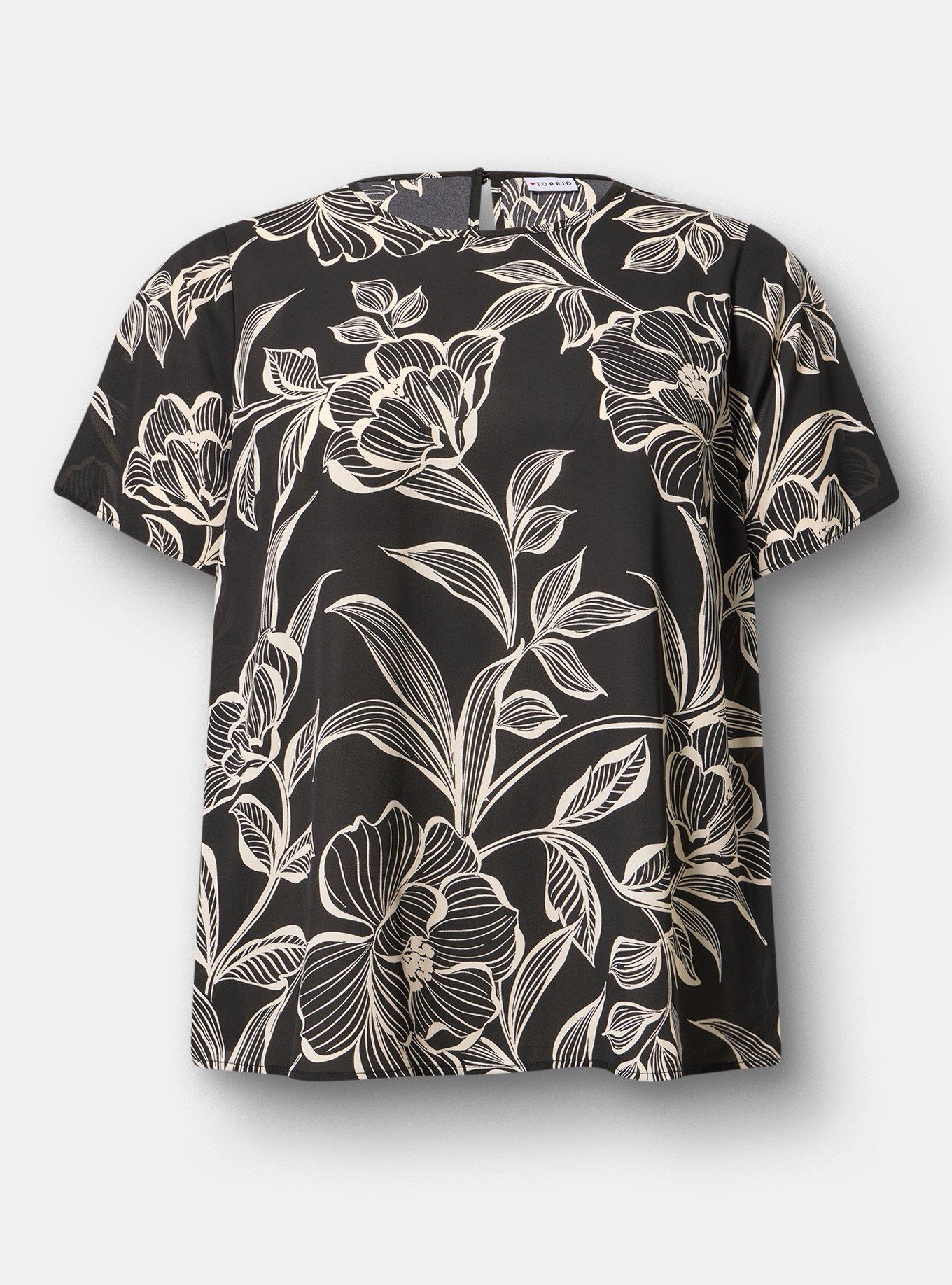 Abbey Georgette Top, NOVA FLORAL BLACK, hi-res