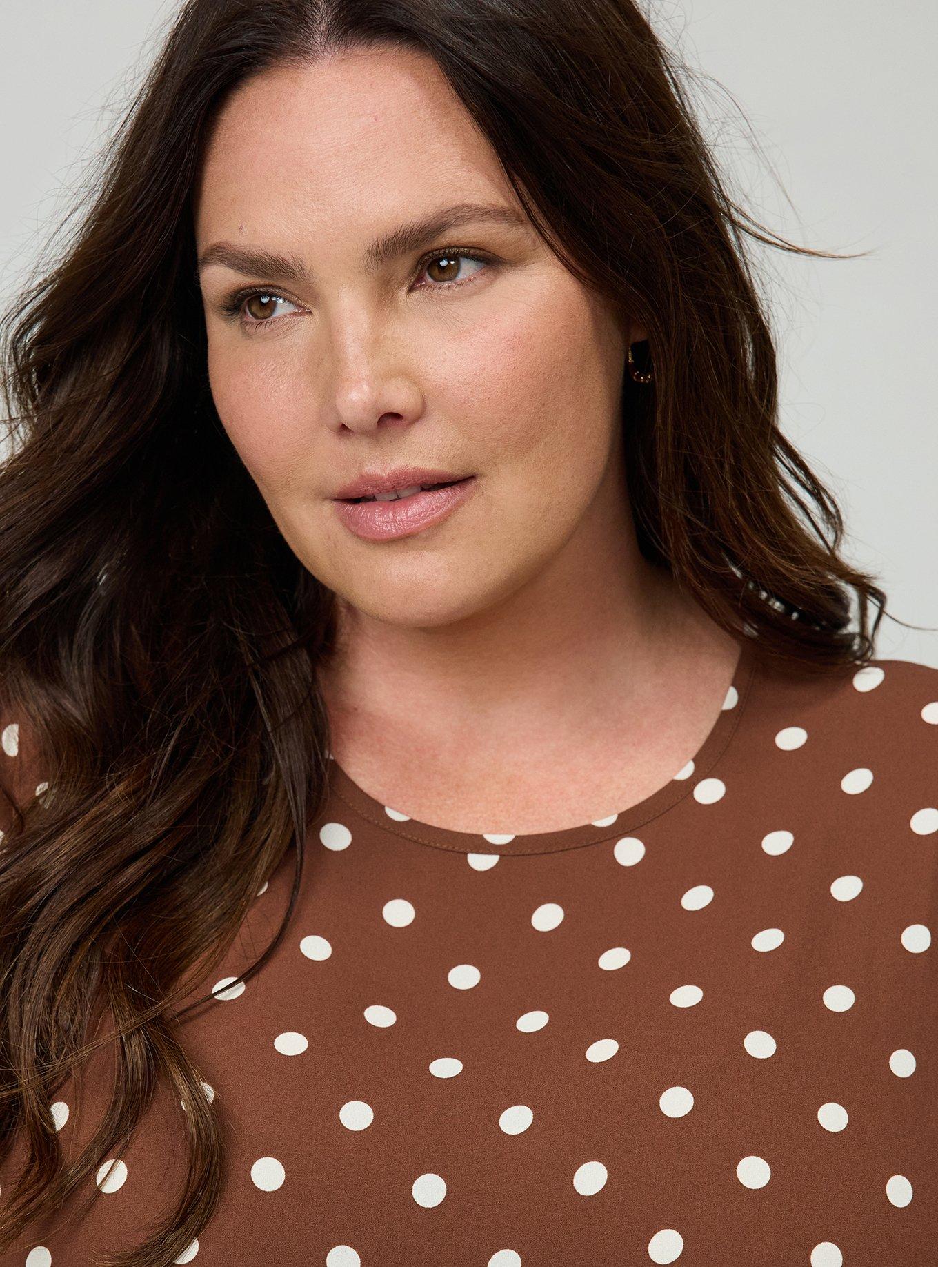 Abbey Georgette Top, COMMIT DOT BROWN, alternate