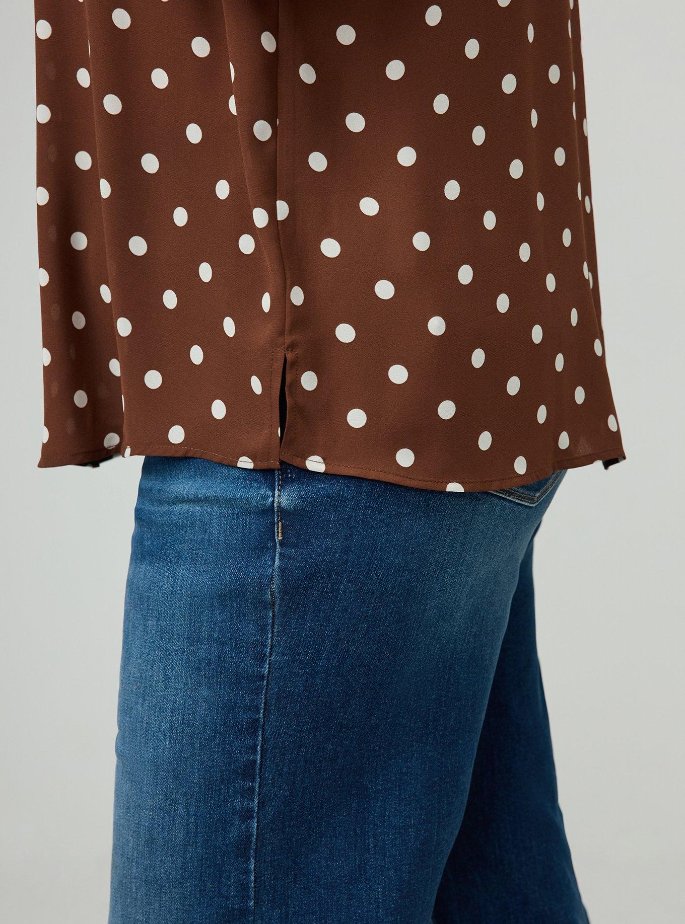 Abbey Georgette Top, COMMIT DOT BROWN, alternate