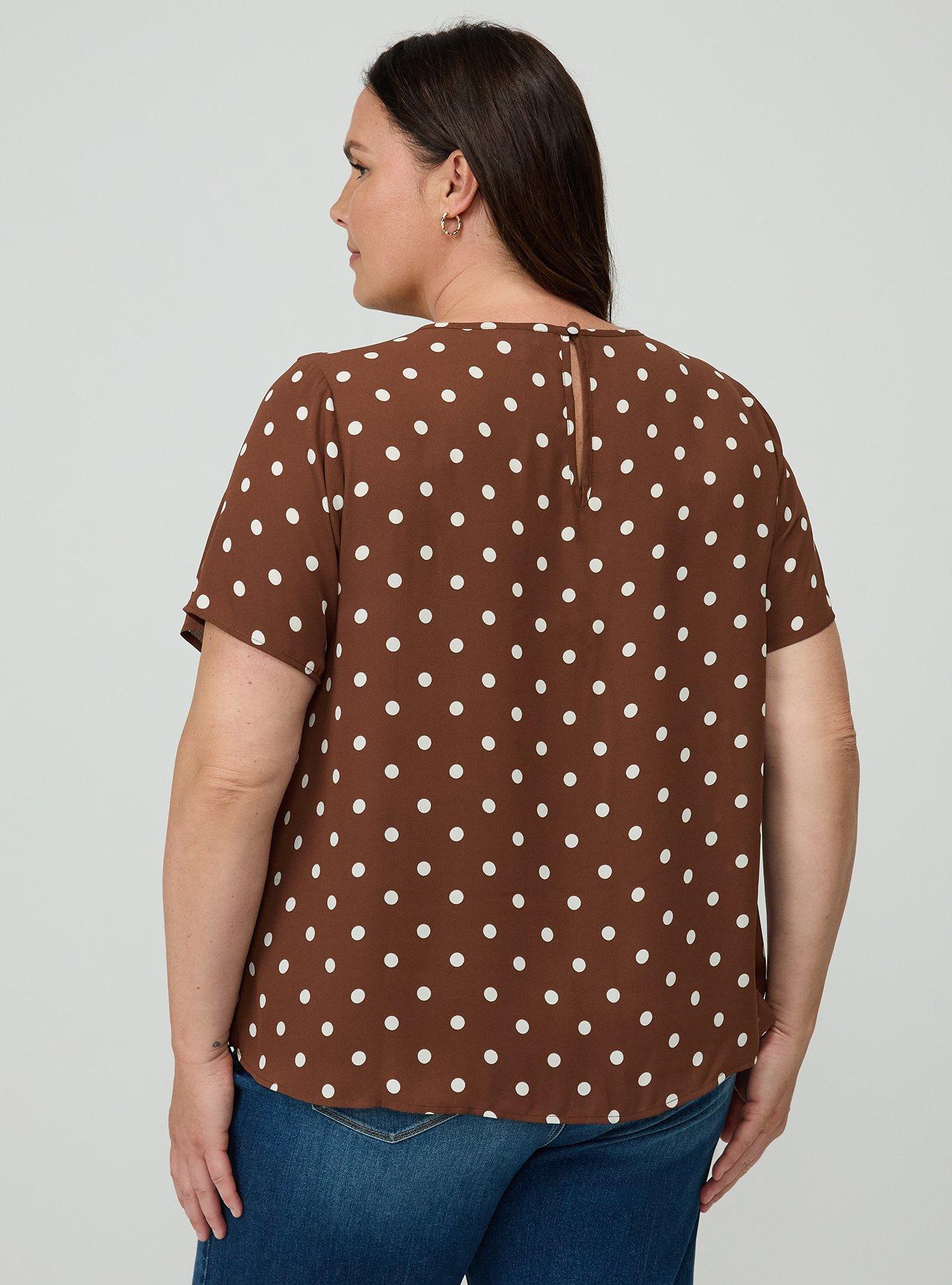 Abbey Georgette Top, COMMIT DOT BROWN, alternate