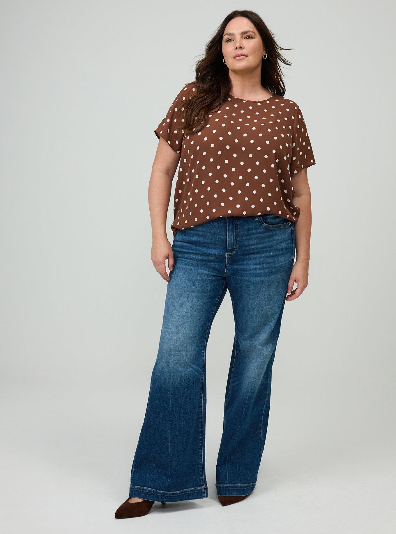 Abbey Georgette Top, COMMIT DOT BROWN, alternate