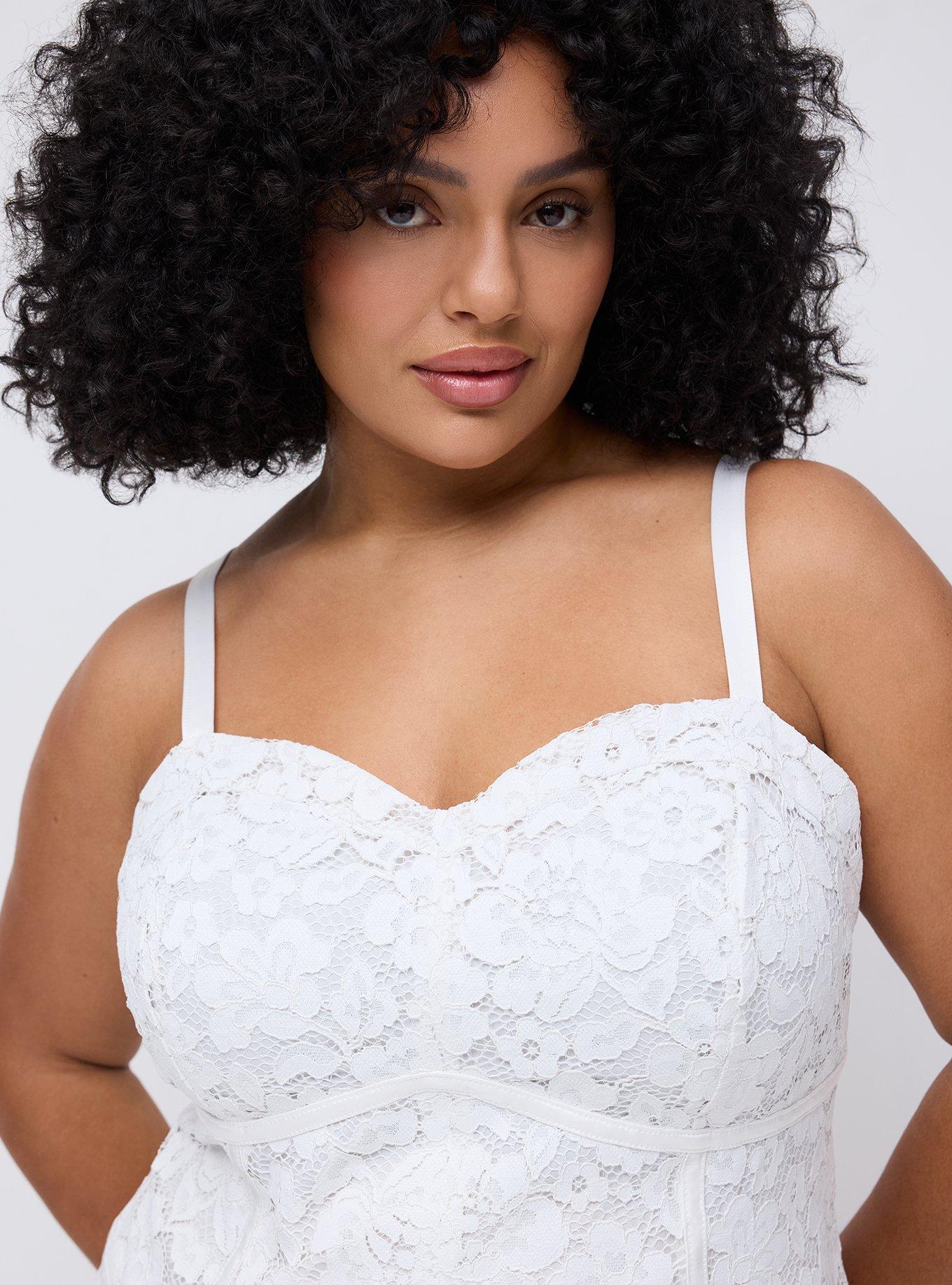 Studio Lace Corset Top, BLANC DE BLANC, alternate