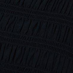 Smocked Challis Babydoll Top, DEEP BLACK, swatch