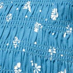 Smocked Challis Babydoll Top, DREW DITSY FLORAL BLUE, swatch