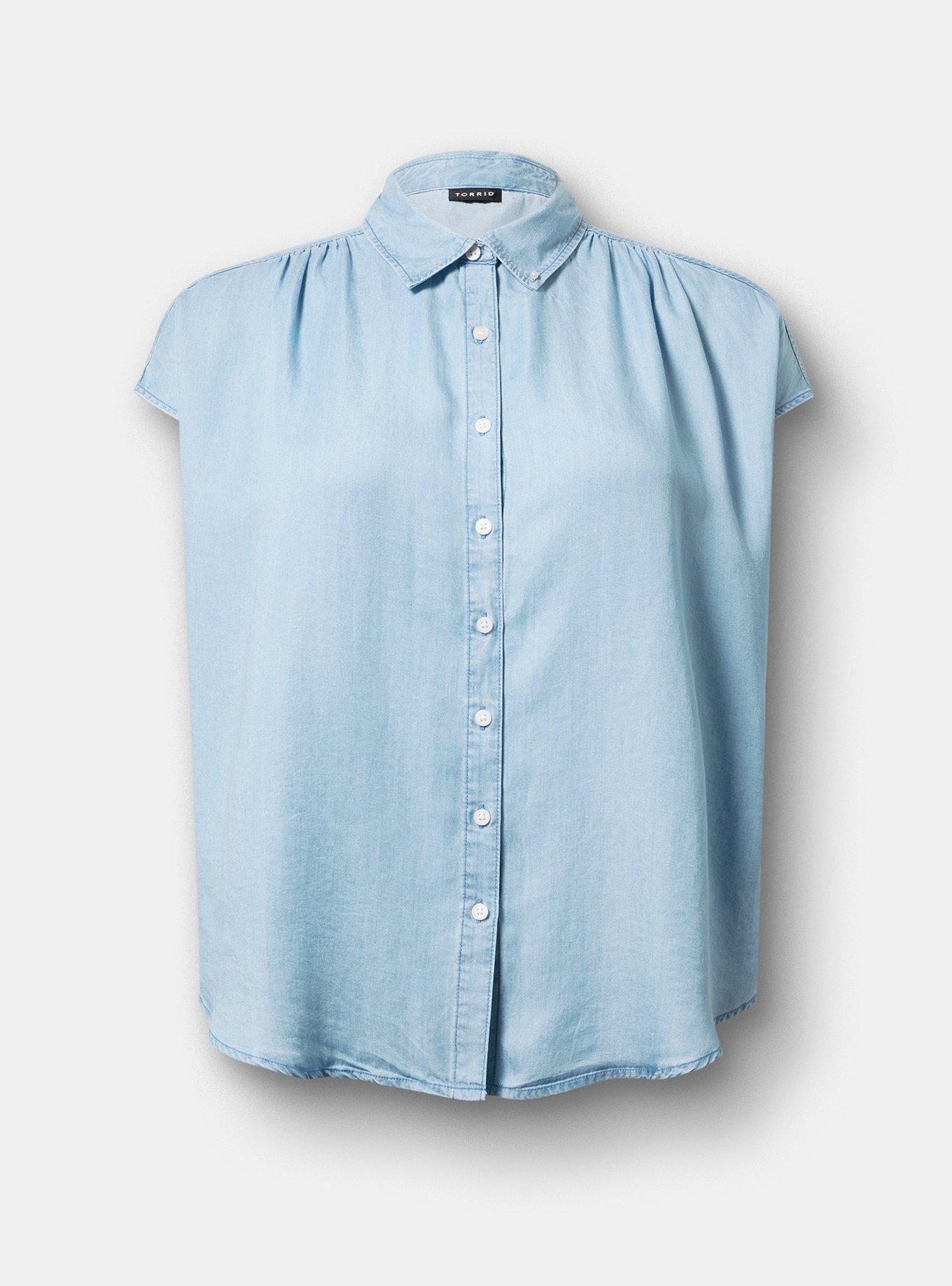Tencel Dolman Shirt, LIGHT WASH, hi-res