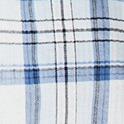 Cotton Button-Up Shirt, CLARA PLAID BLUE, swatch