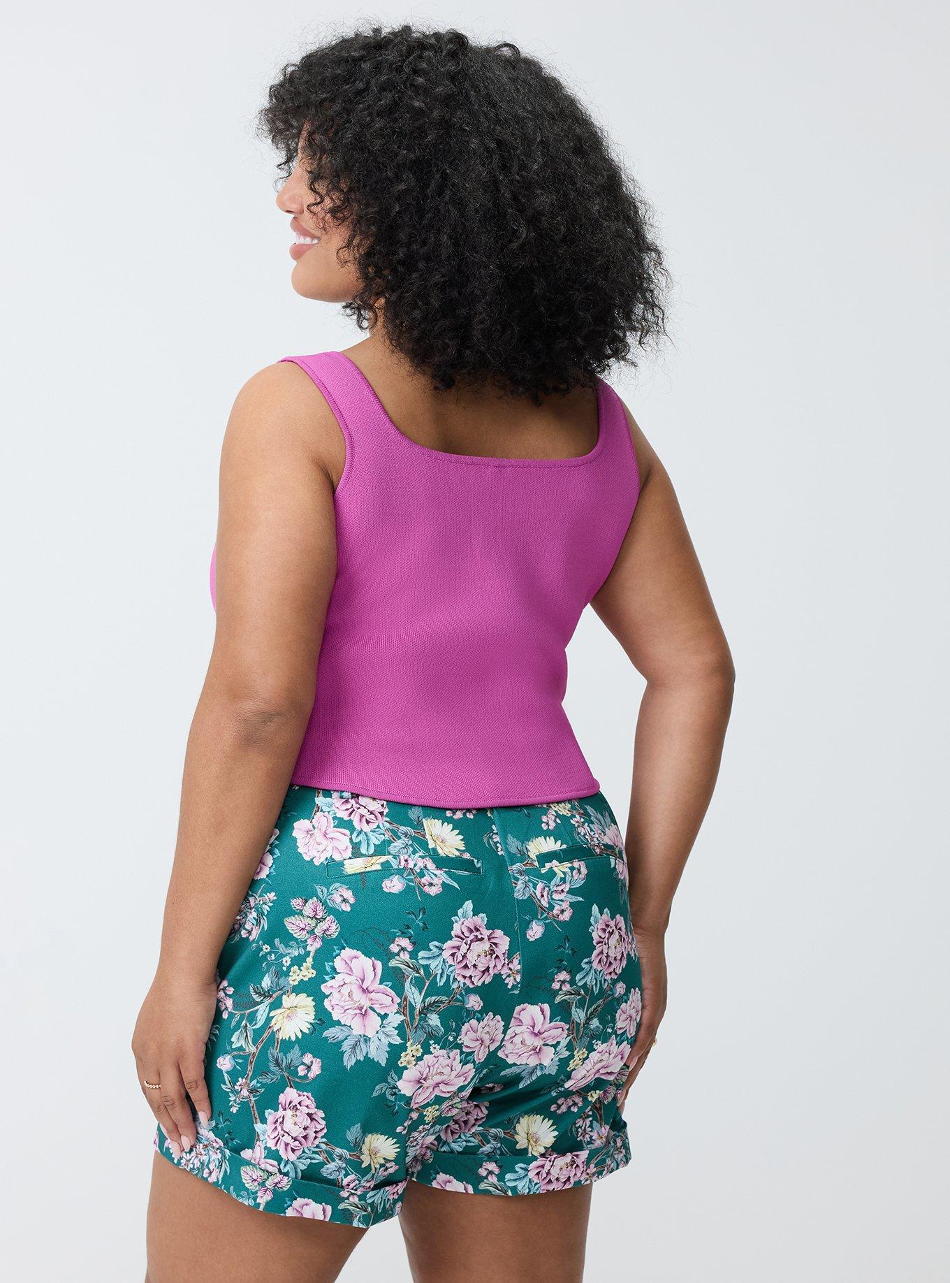 Studio Power Knit Corset Top, PURPLE ORCHID, alternate