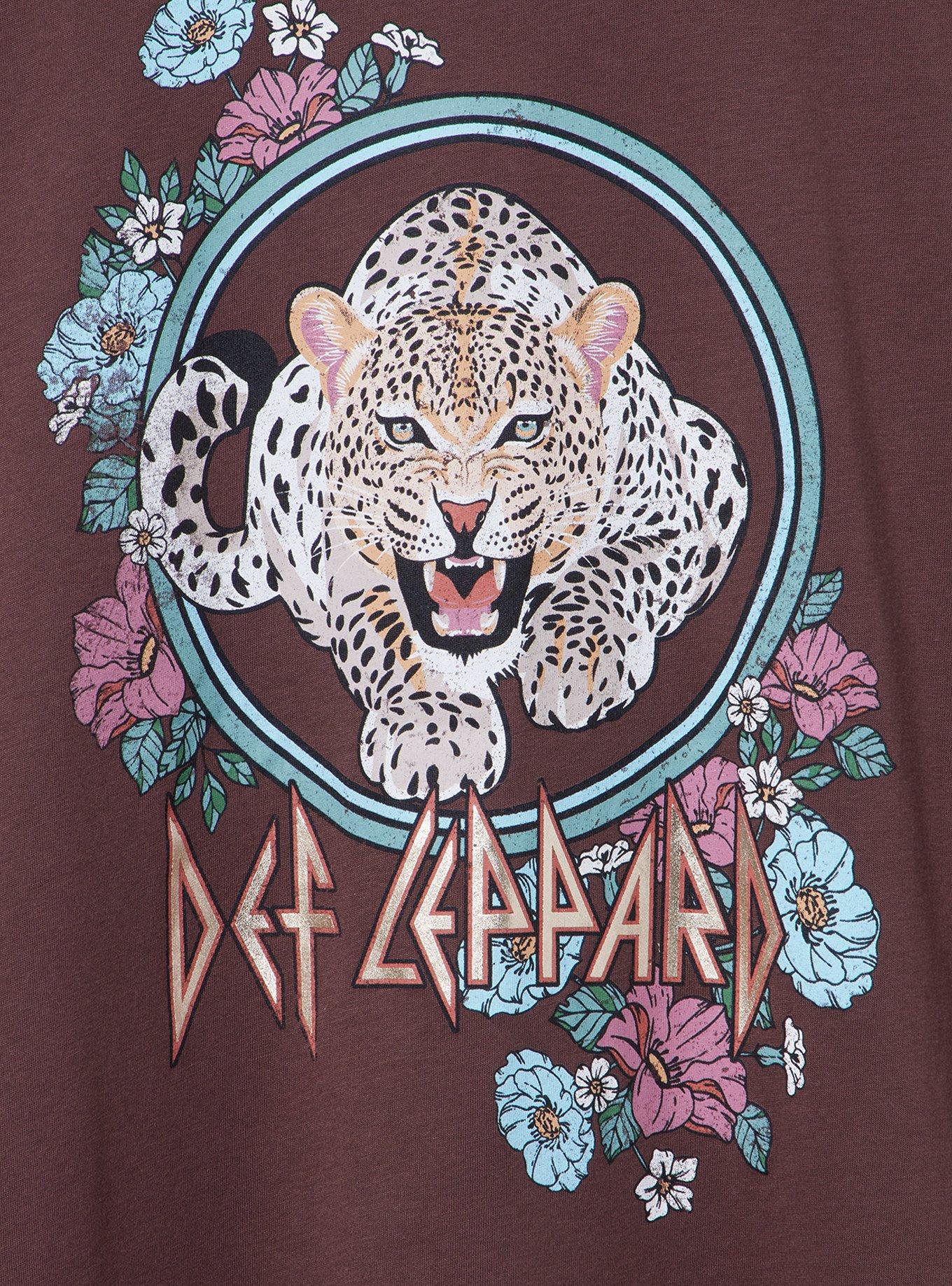 Def Leppard Relaxed Cotton Crew Tee, DEF LEPPARD FLORAL FRENCH ROAST, alternate