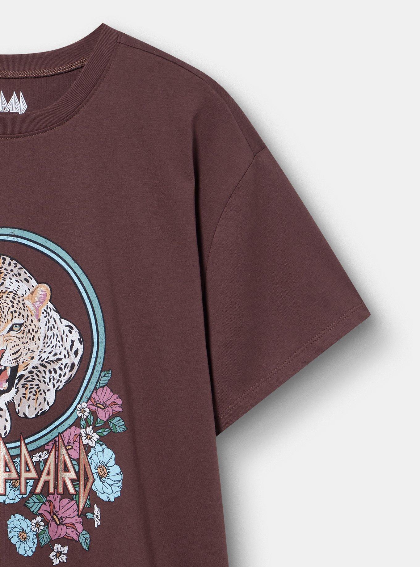 Def Leppard Relaxed Cotton Crew Tee, DEF LEPPARD FLORAL FRENCH ROAST, alternate