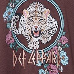 Def Leppard Relaxed Cotton Crew Tee, DEF LEPPARD FLORAL FRENCH ROAST, swatch