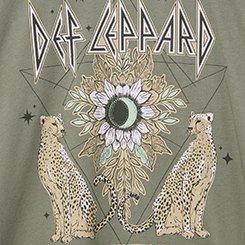Def Leppard Relaxed Cotton Crew Tee, DEF LEPPARD CHEETAH AGAVE GREEN, swatch