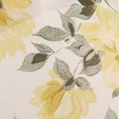Tiered Babydoll Top with Puff Sleeves, ZELENA FLORAL YELLOW, swatch