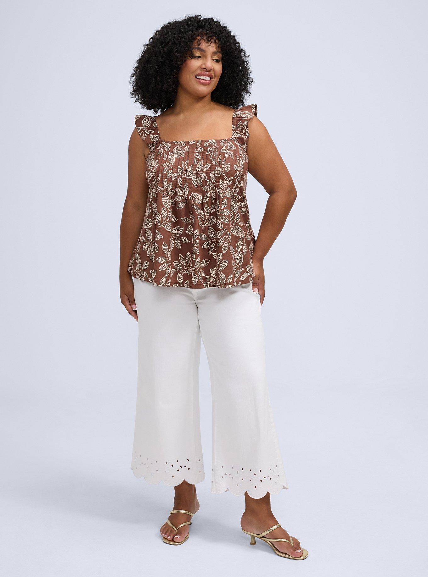 Belle Isle Pintuck Tank, COUNTRY LEAVES BROWN, alternate