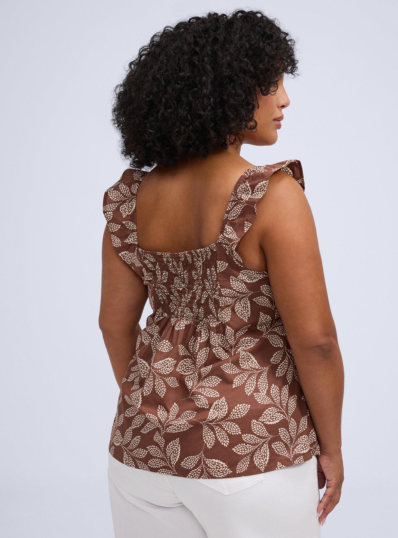 Belle Isle Pintuck Tank, COUNTRY LEAVES BROWN, alternate