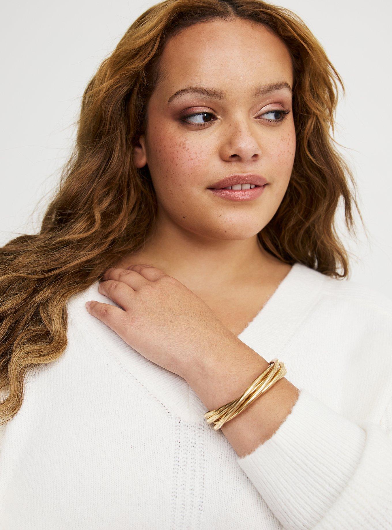 Coil Stretch Bracelet, GOLD, alternate