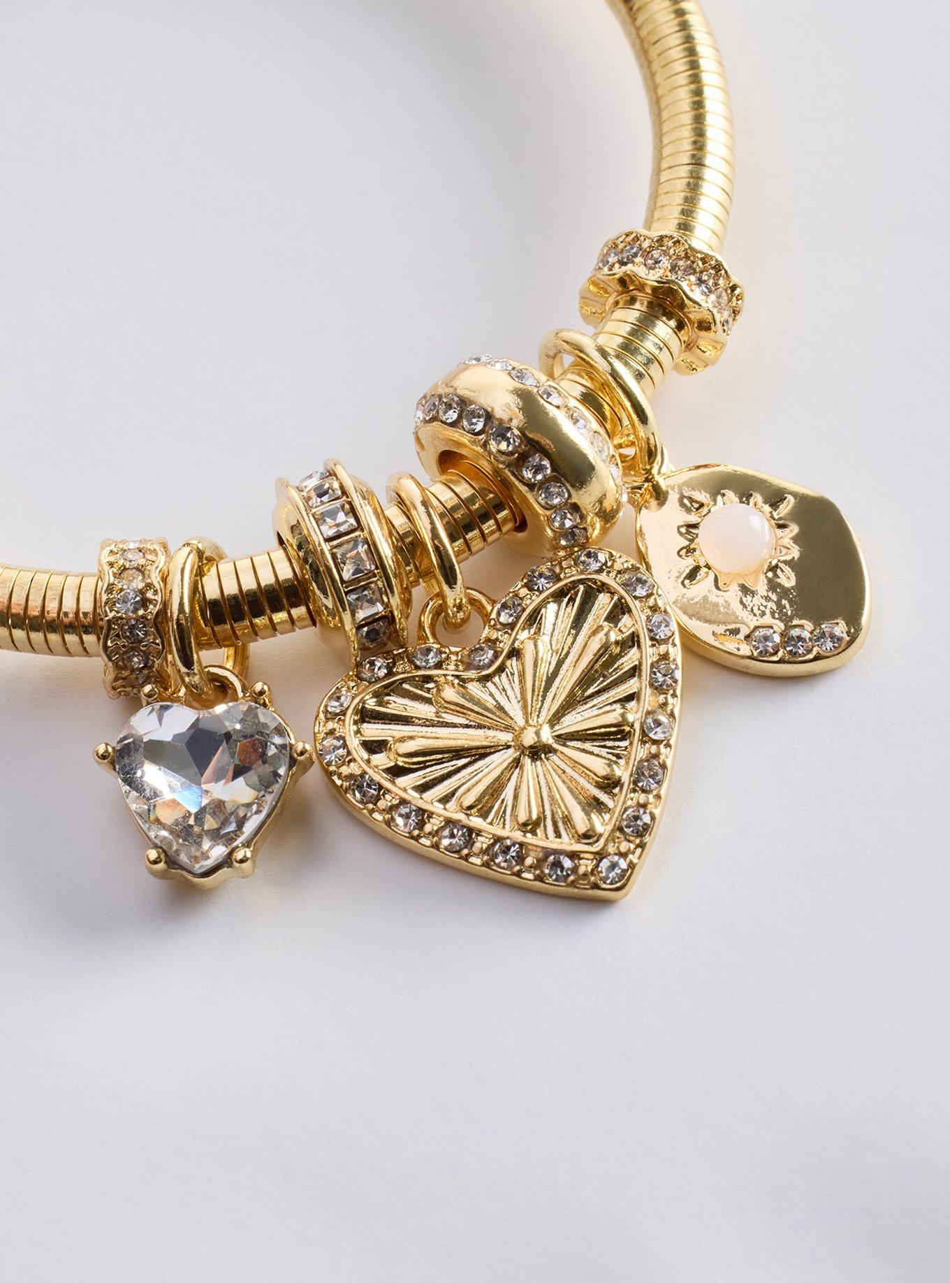 Heart Charm Stretch Bracelet