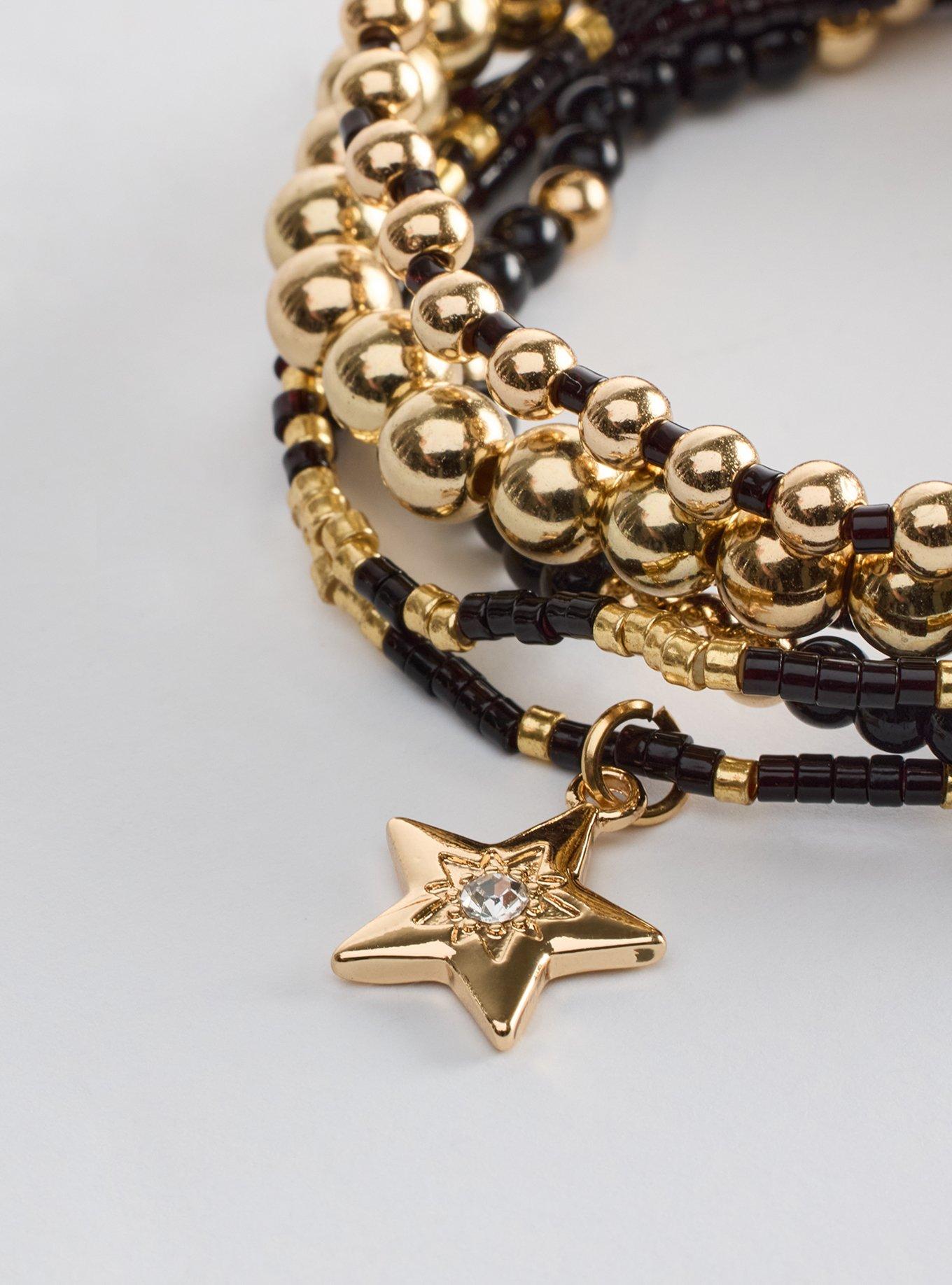 Celestial Beaded Stretch Bracelet, GOLD, alternate