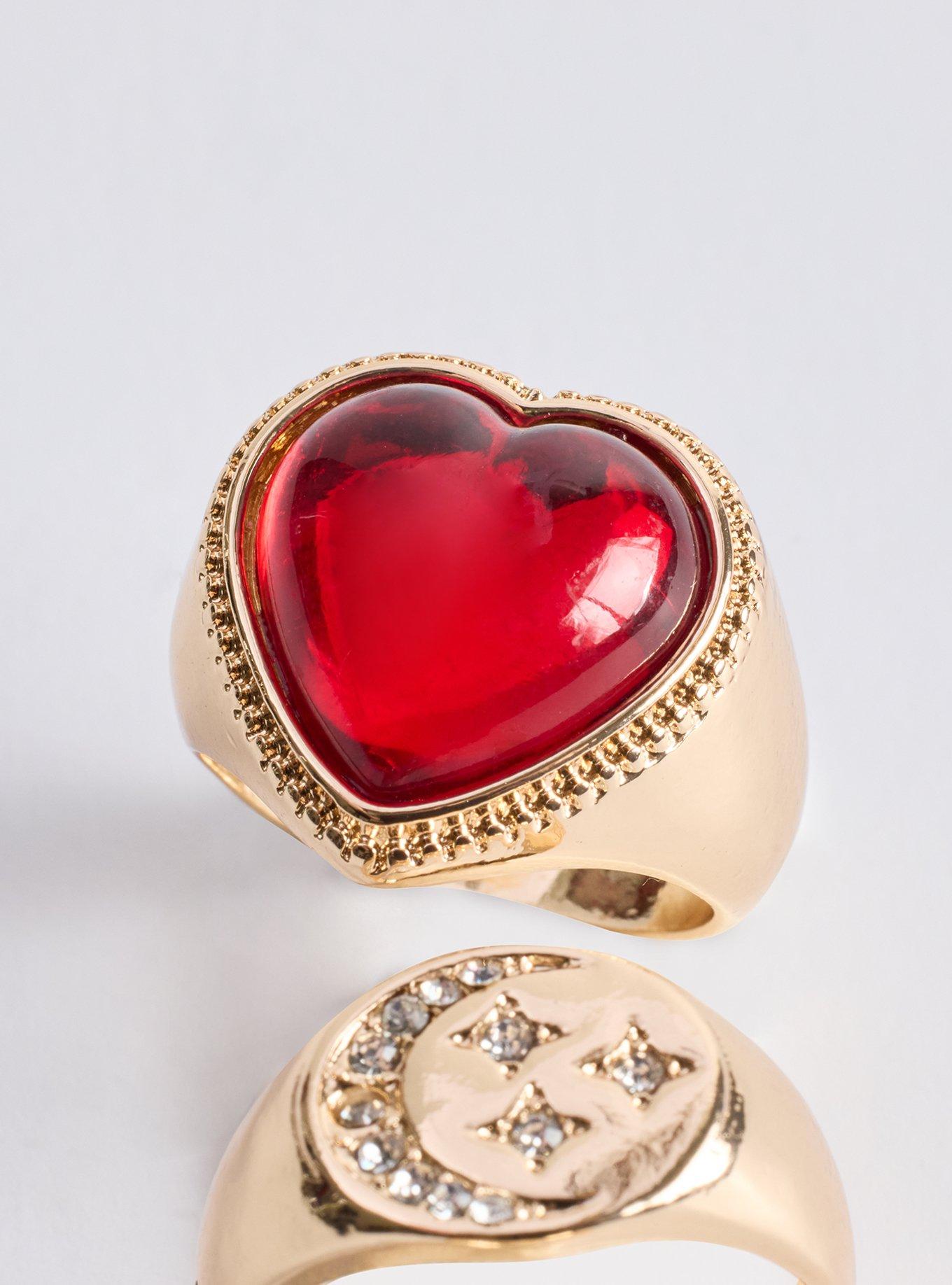 Celestial Heart Ring Set, GOLD, alternate