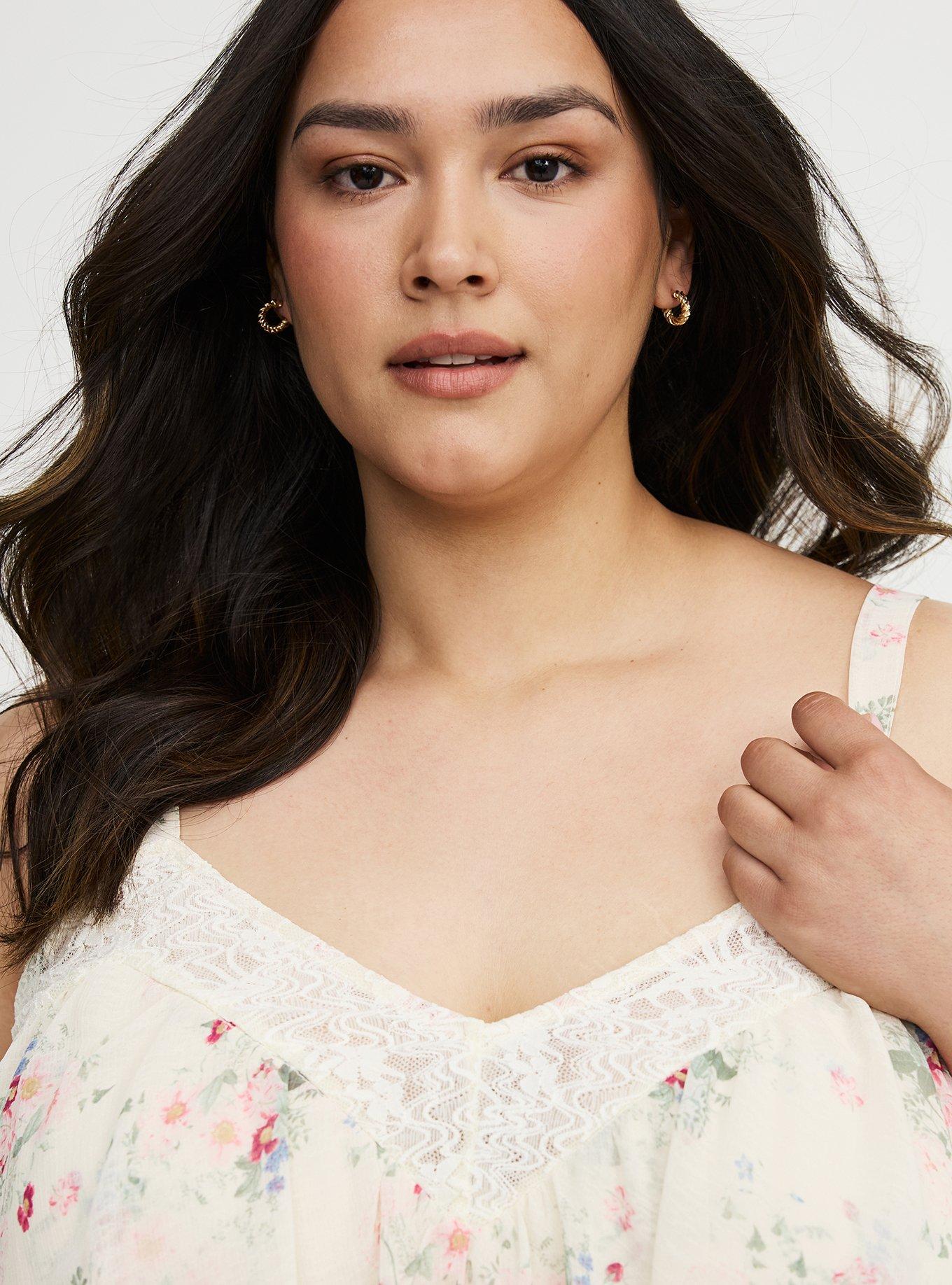 Ruffle & Lace Cami, SPRING FLORAL GARDEN, alternate