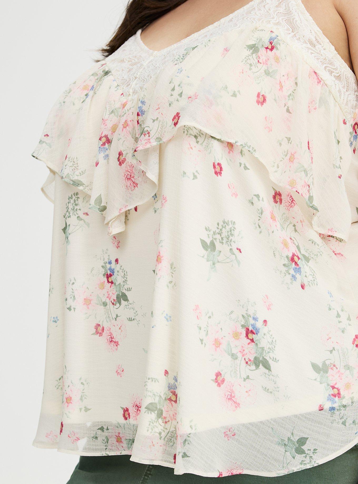 Ruffle & Lace Cami, SPRING FLORAL GARDEN, alternate