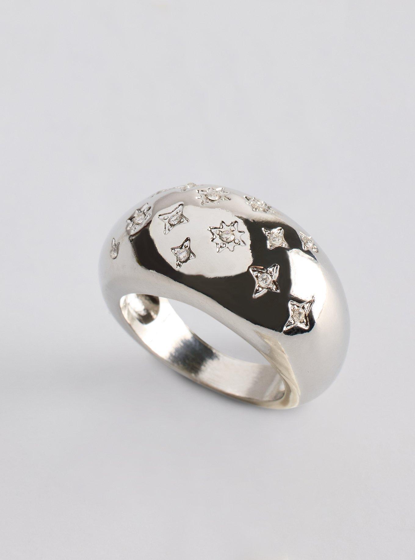 Star Pave Statement Ring, SILVER, alternate