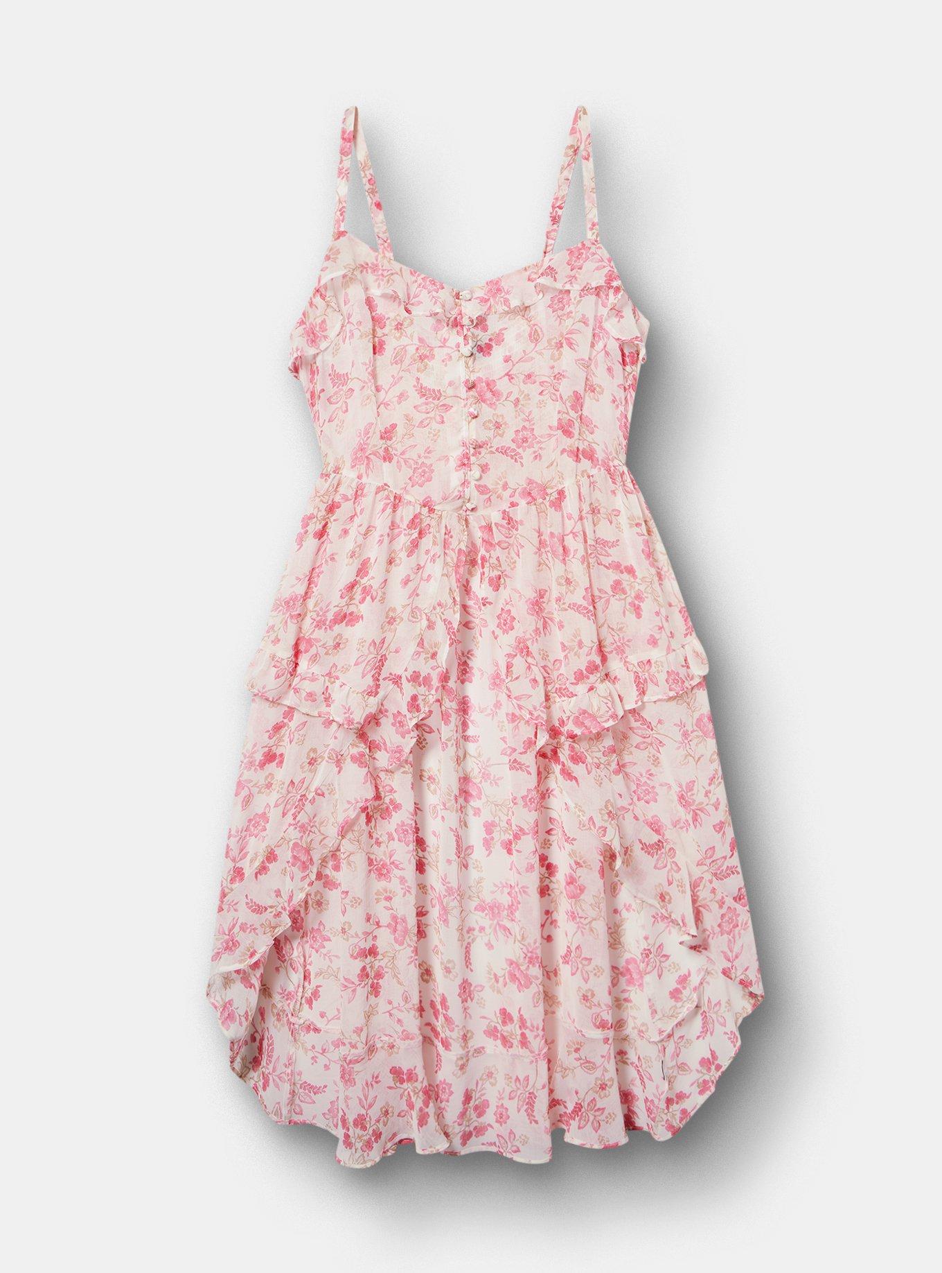 Button Front Tunic Top, ENTICE FLORALS PINK, hi-res