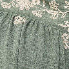 Embroidered Flutter Sleeve Blouse, AGAVE GREEN, swatch