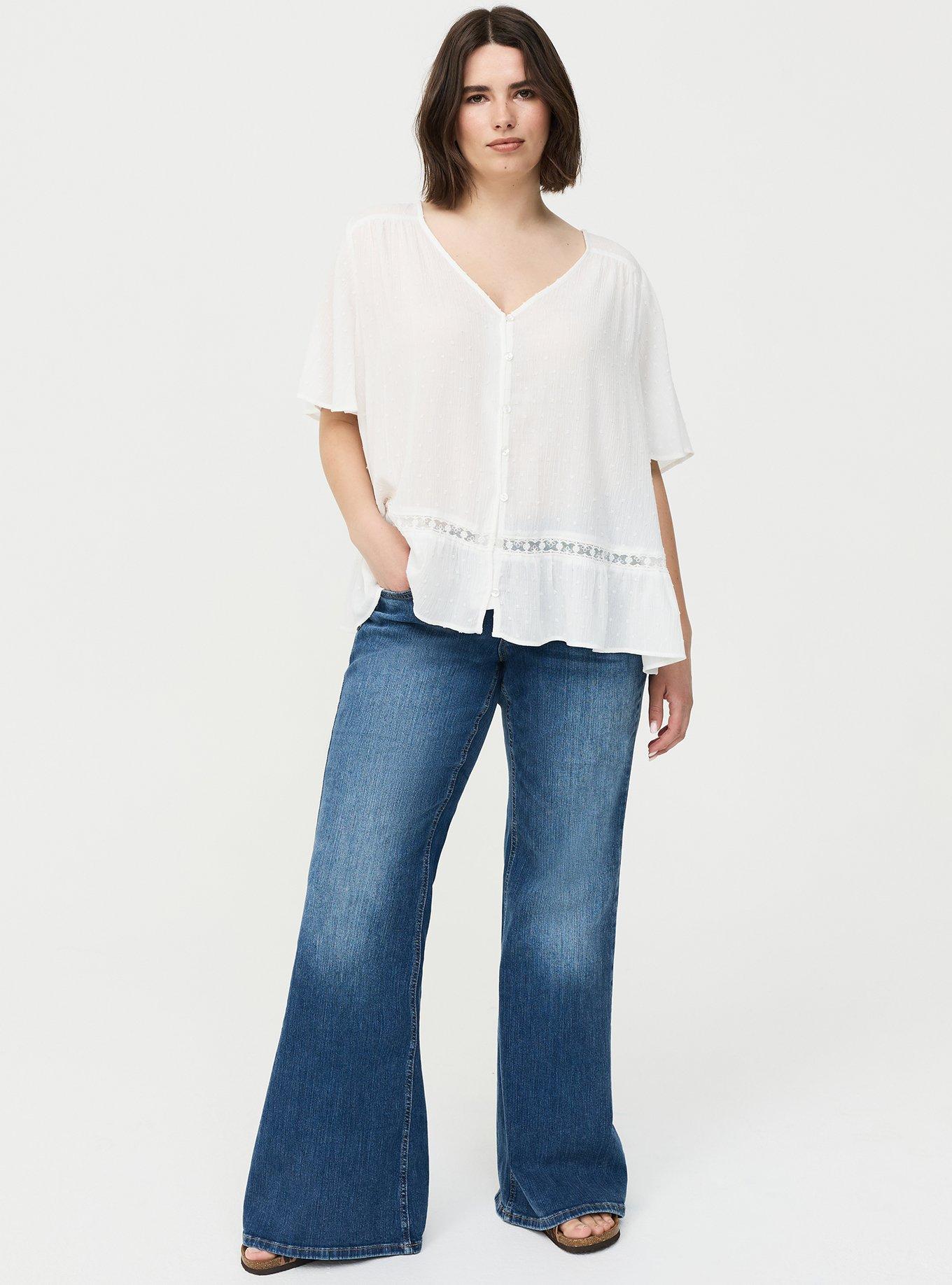 Button Front Pintuck Top, CLOUD DANCER, alternate