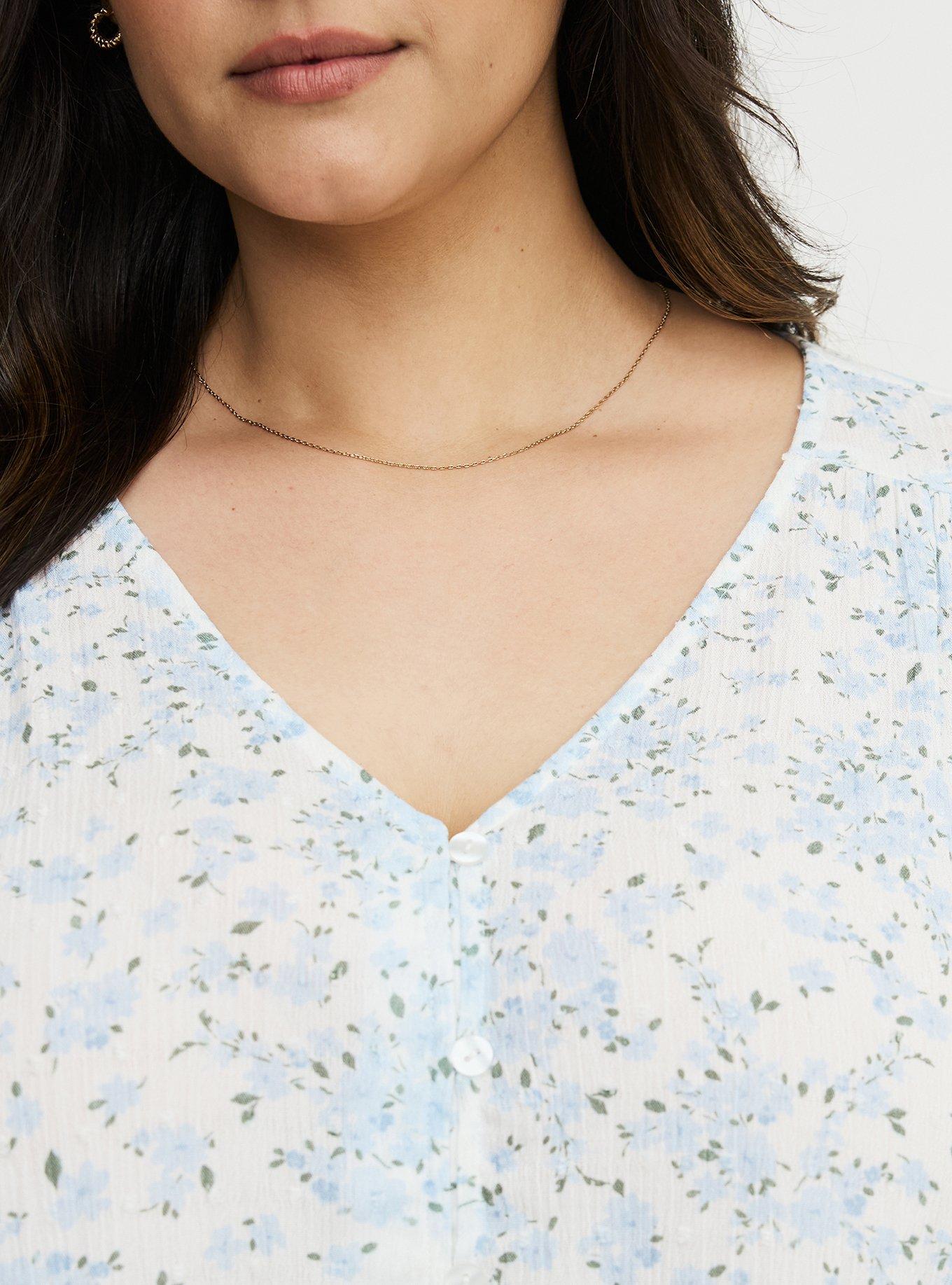 Button Front Pintuck Top, NORMANDY FLORAL BLUE, alternate