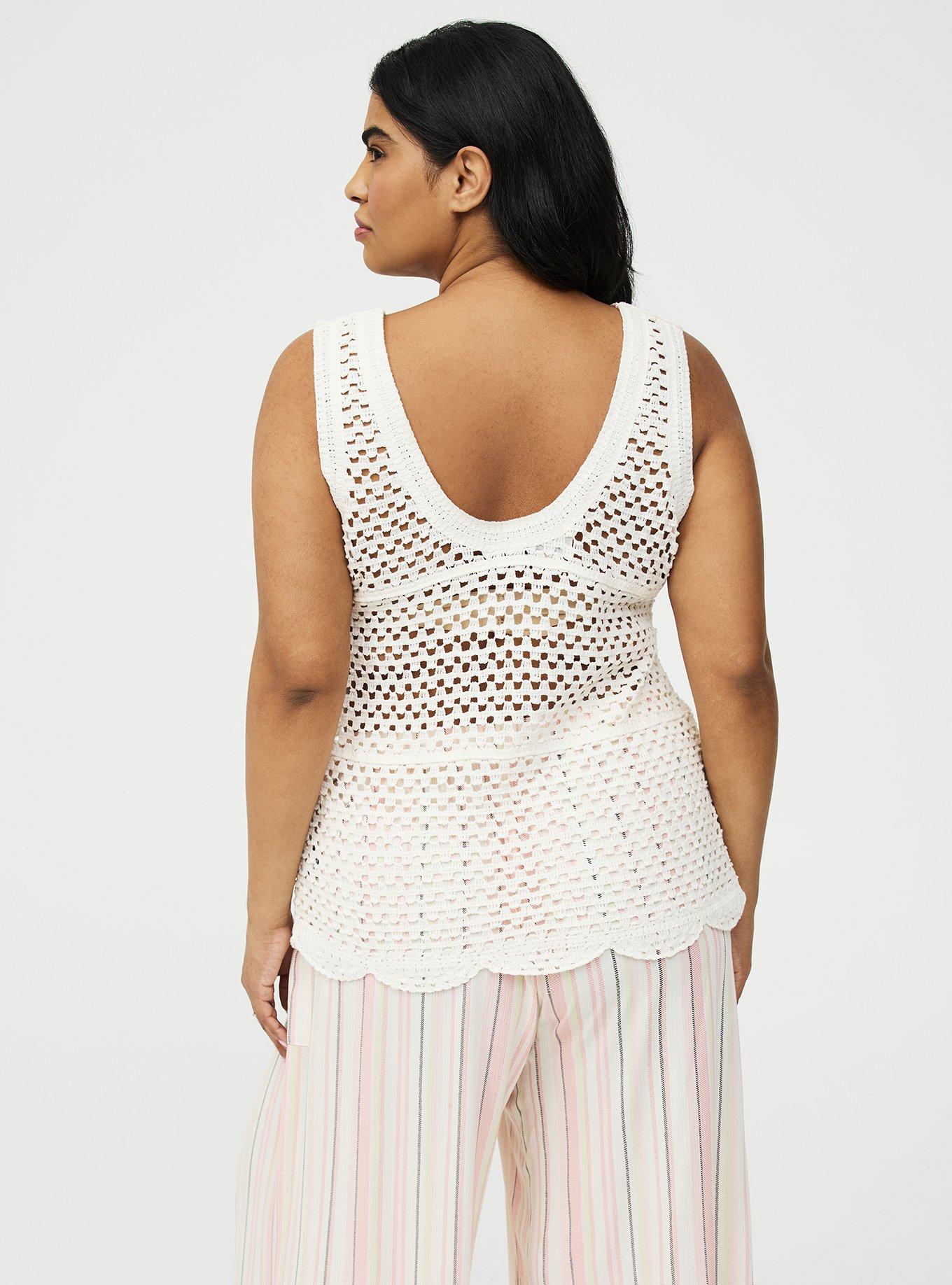Crochet Tank, WHISPER WHITE, alternate