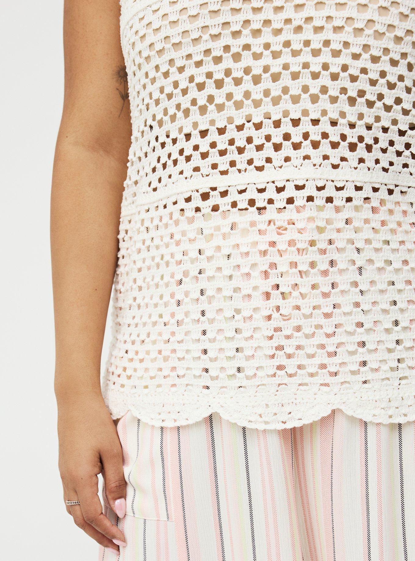 Crochet Tank, WHISPER WHITE, alternate