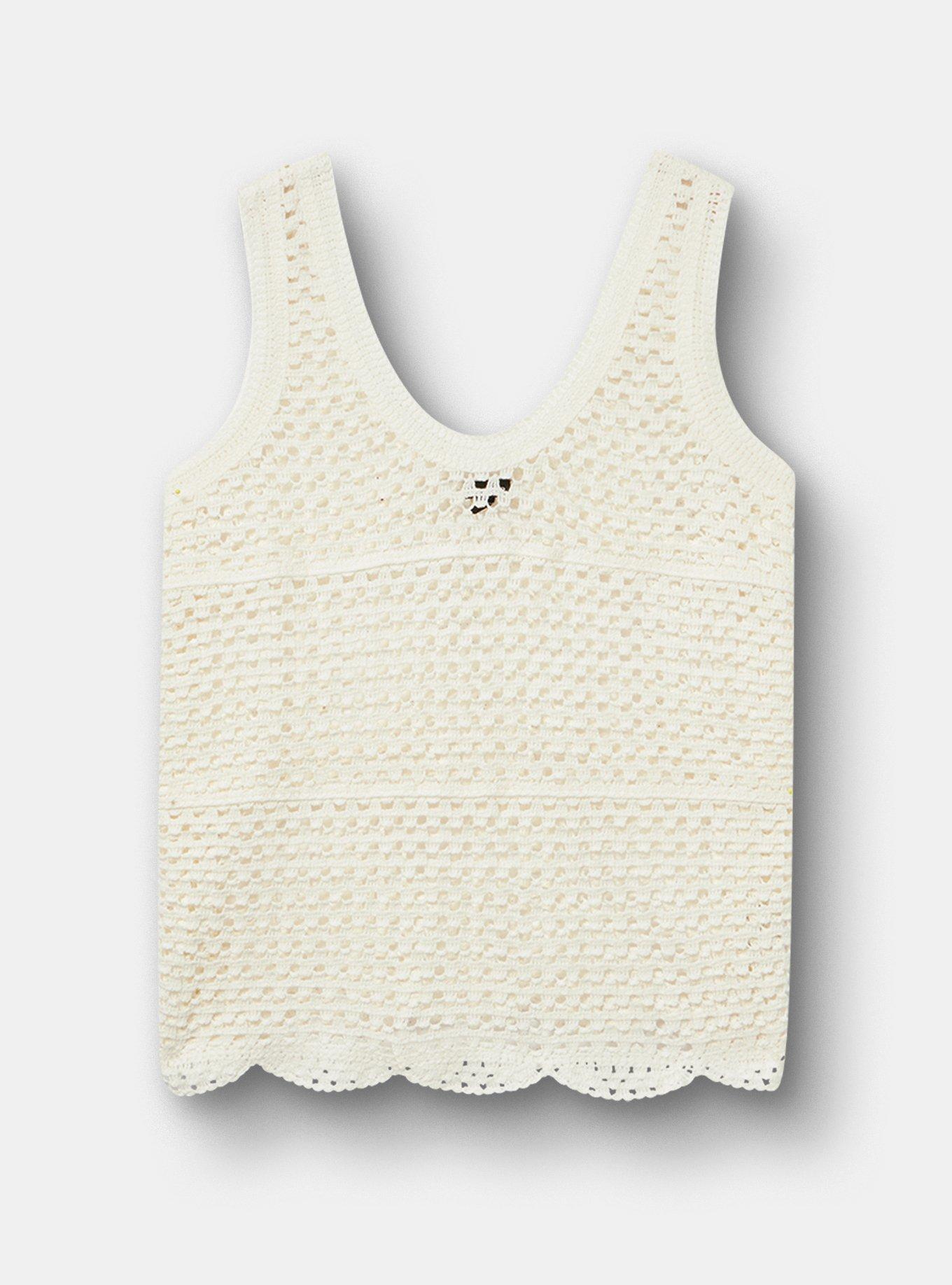 Crochet Tank, WHISPER WHITE, hi-res
