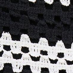 Crochet Tank, DEEP BLACK WHISPER WHITE CROCHET STRIPE, swatch