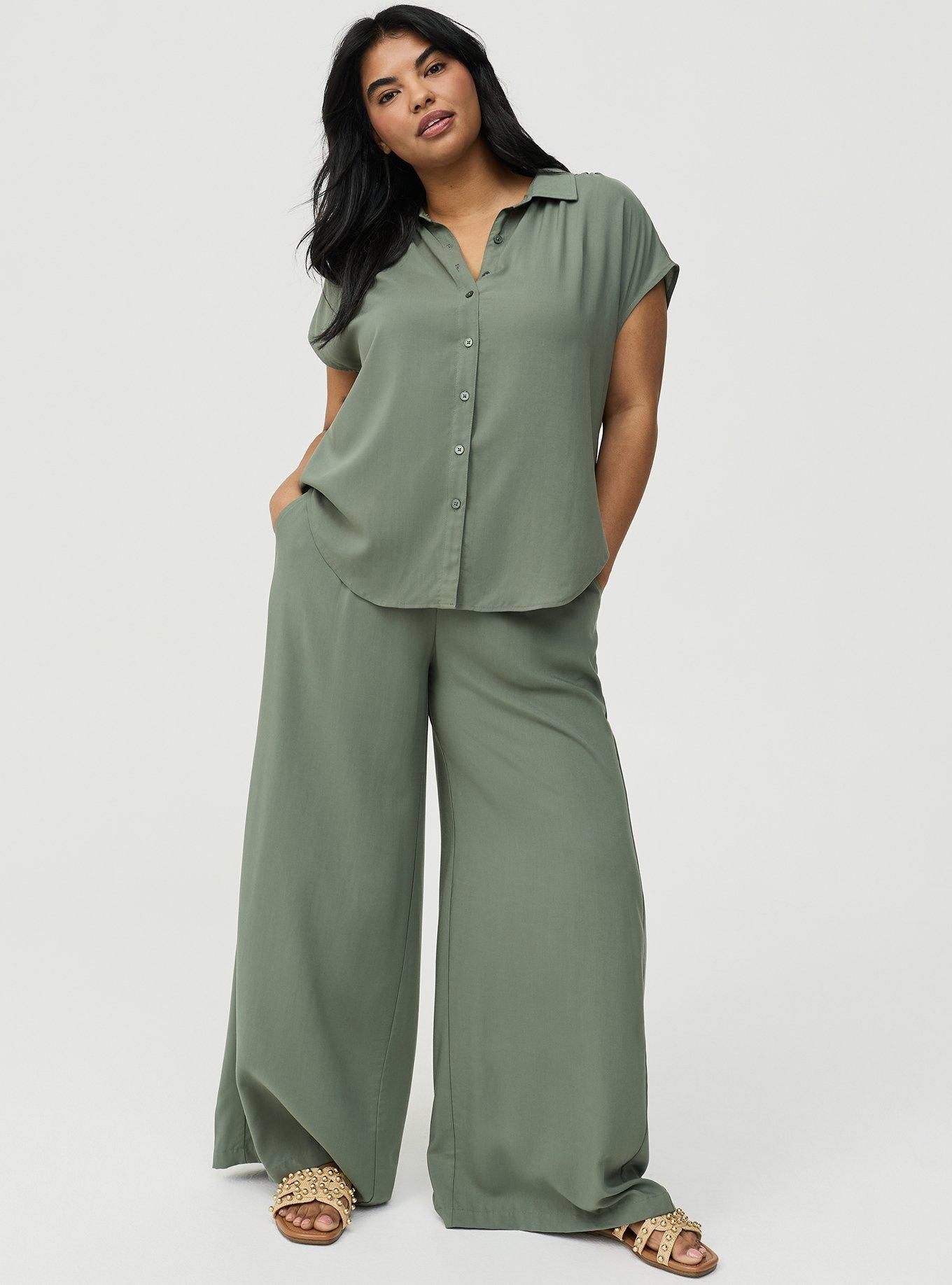 Challis Dolman Shirt, AGAVE GREEN, alternate