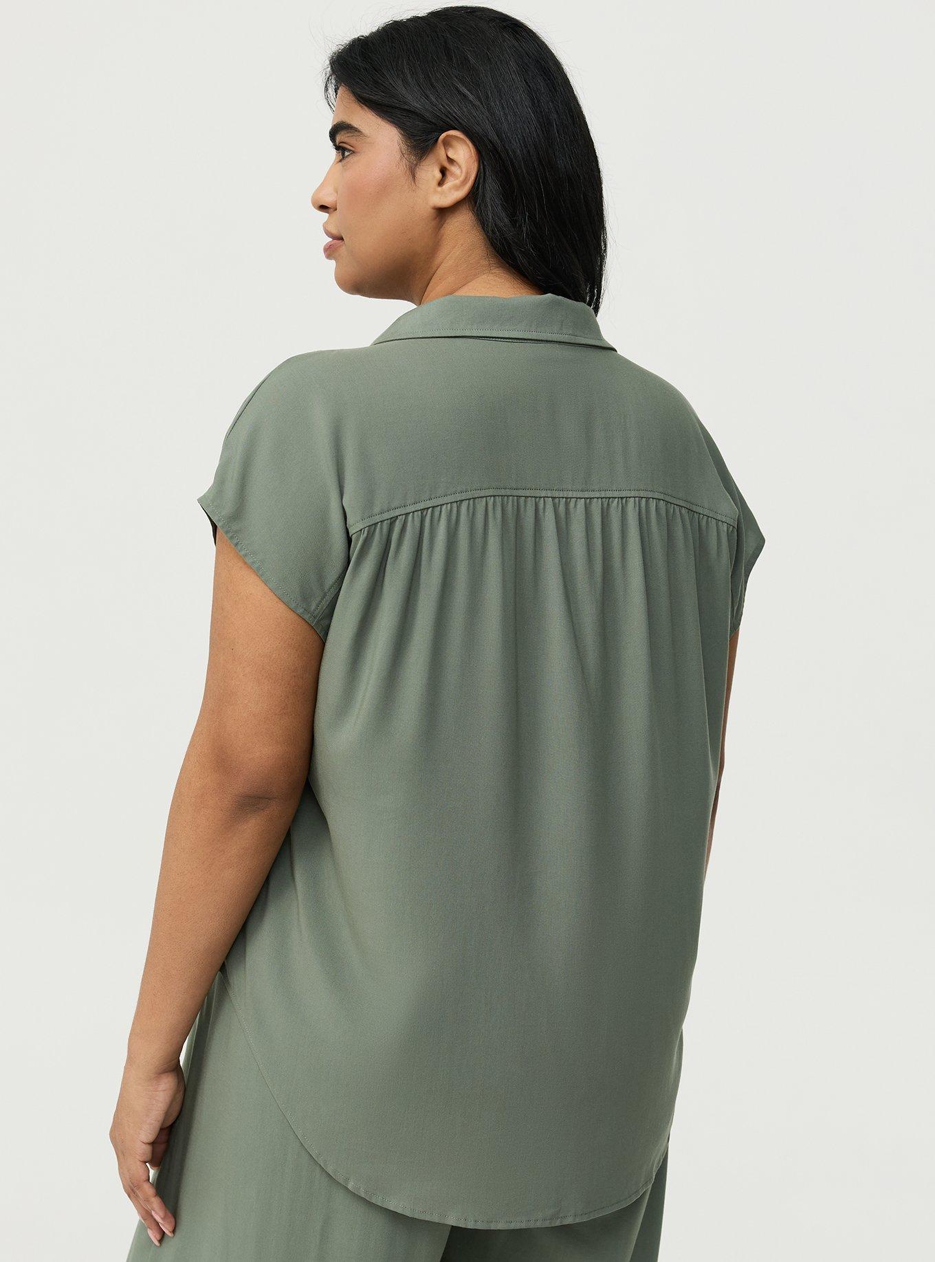 Challis Dolman Shirt, AGAVE GREEN, alternate