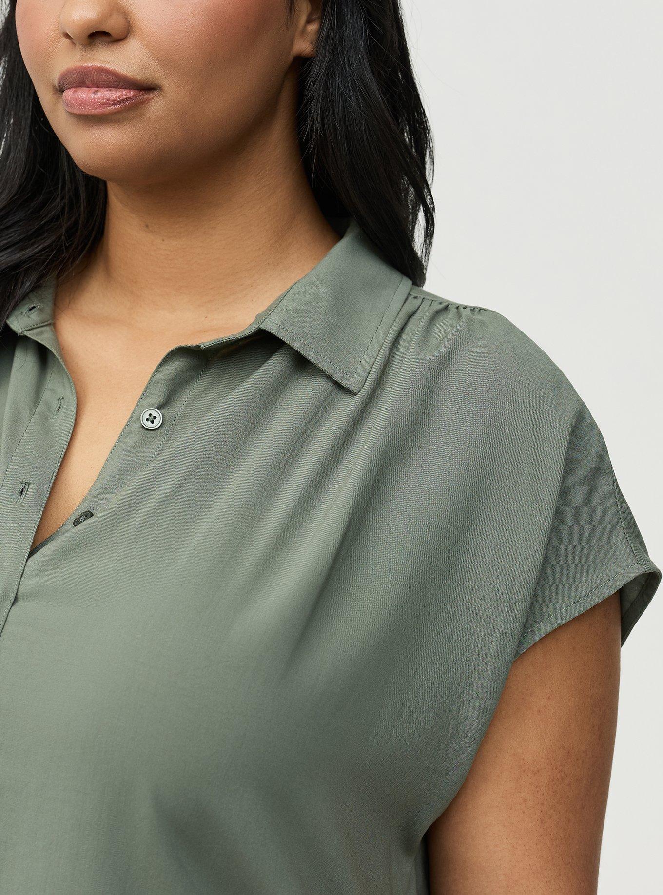 Challis Dolman Shirt, AGAVE GREEN, alternate