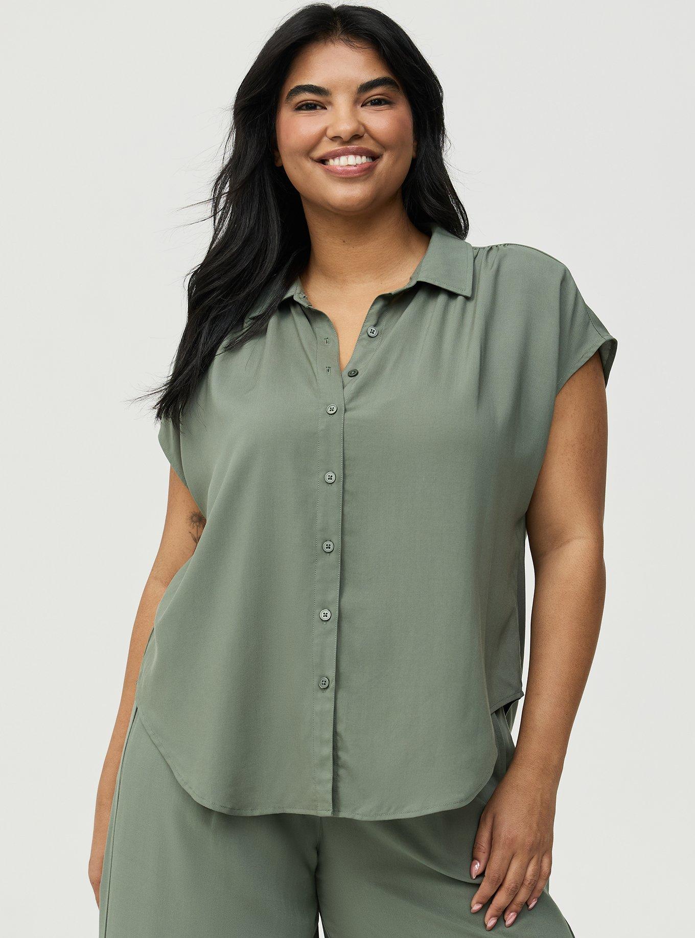 Challis Dolman Shirt, AGAVE GREEN, hi-res