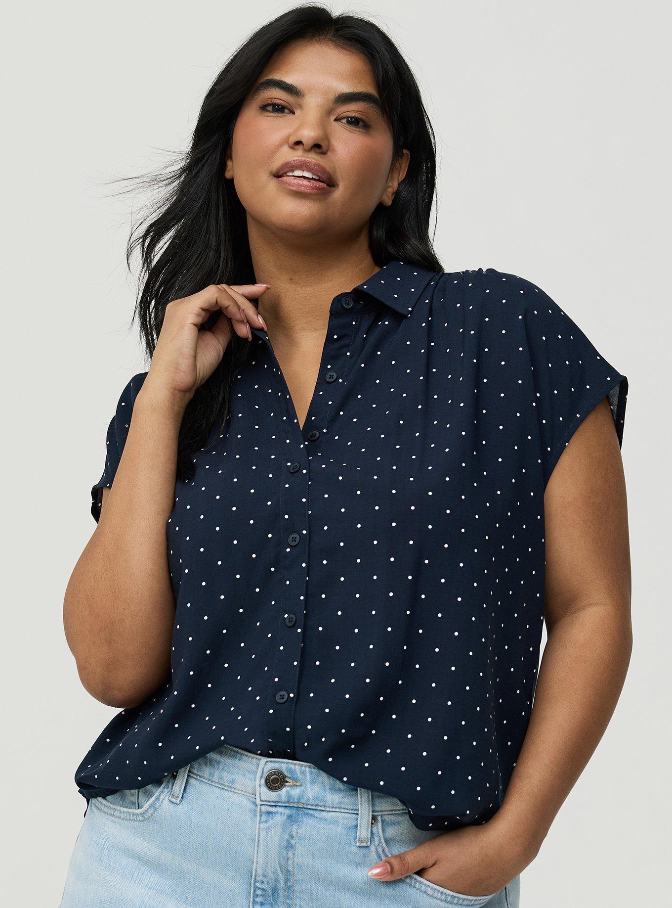 Challis Dolman Shirt, DAINTY DOT NAVY, alternate