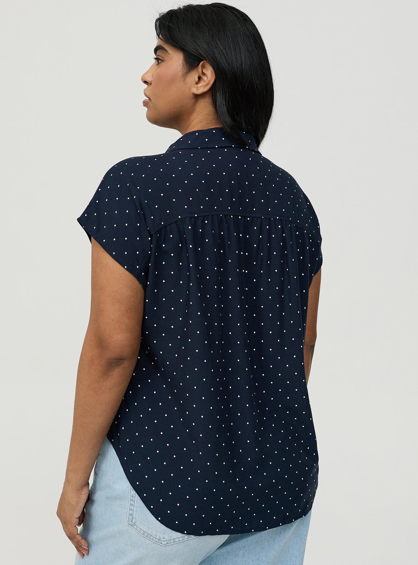 Challis Dolman Shirt, DAINTY DOT NAVY, alternate