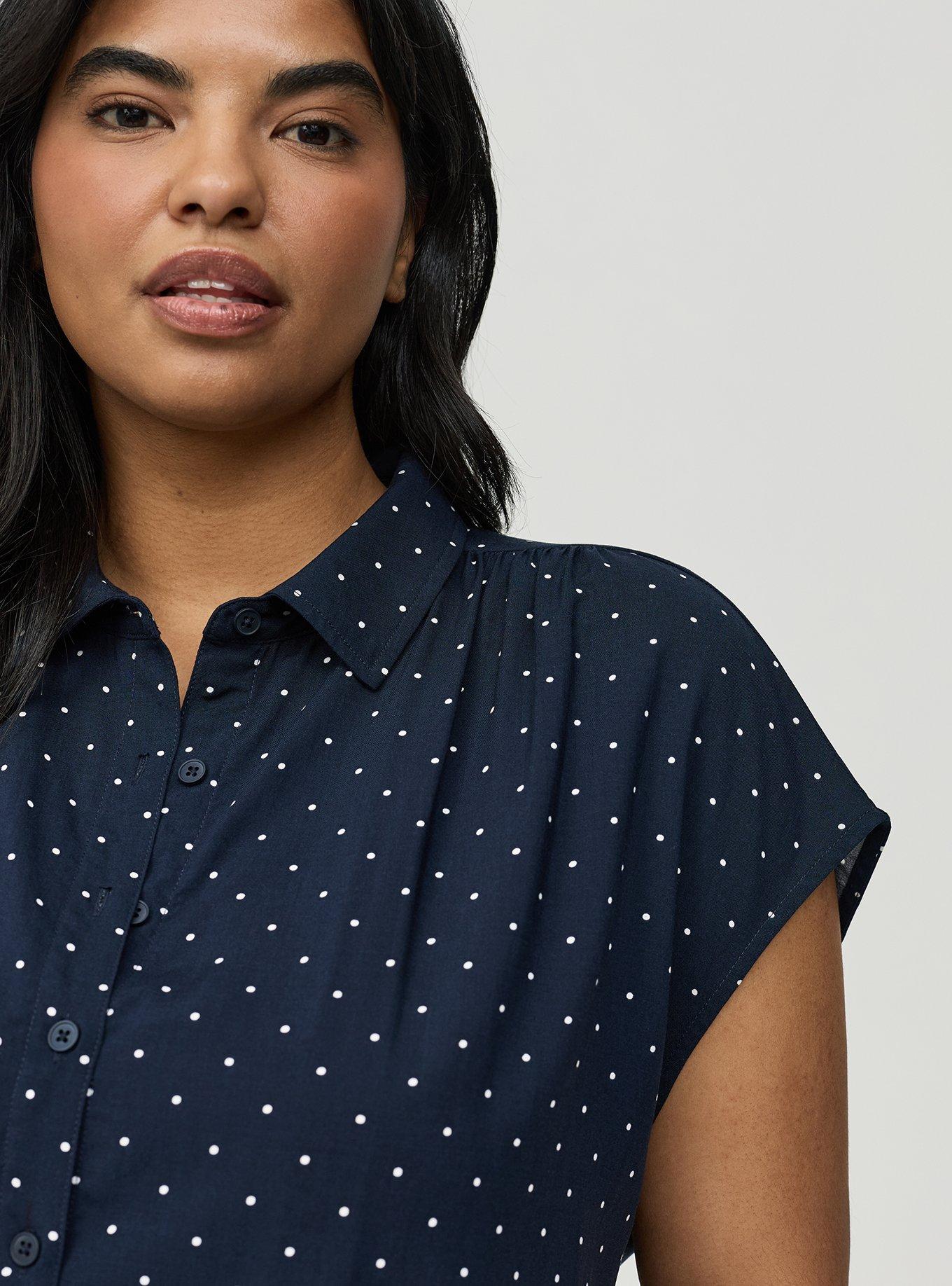 Challis Dolman Shirt, DAINTY DOT NAVY, alternate