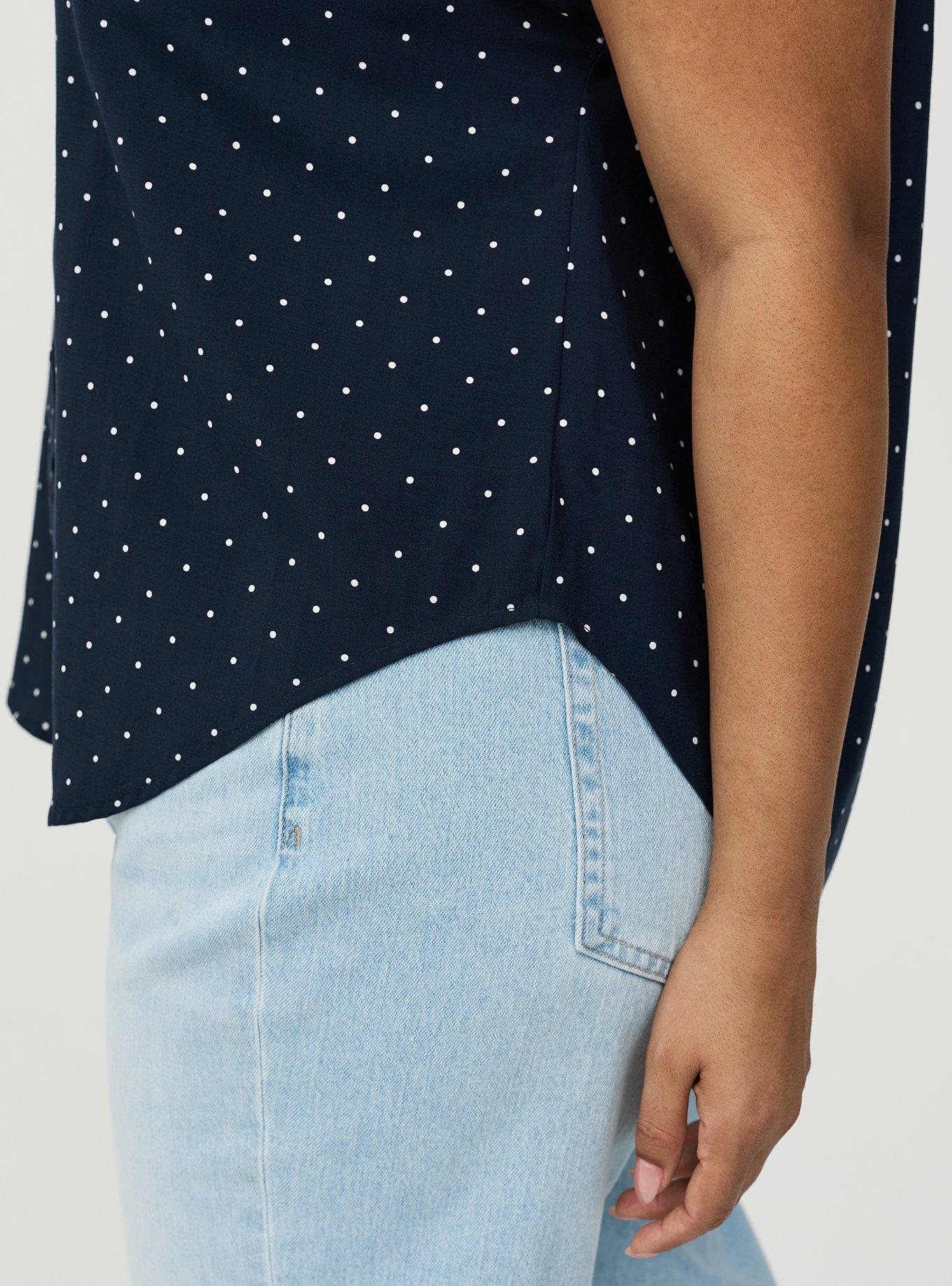 Challis Dolman Shirt, DAINTY DOT NAVY, alternate