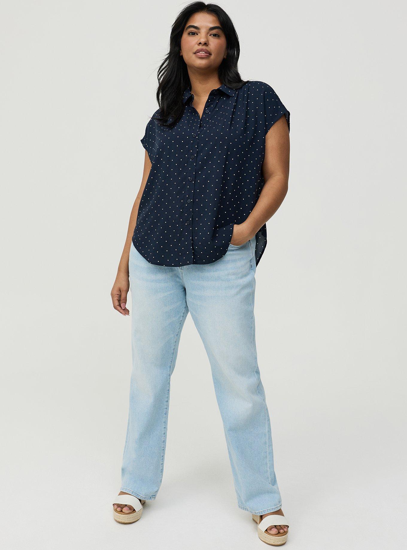 Challis Dolman Shirt, DAINTY DOT NAVY, alternate
